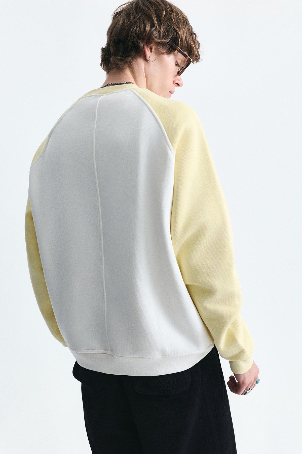 Block-Colored Crew-Neck Sweatshirt