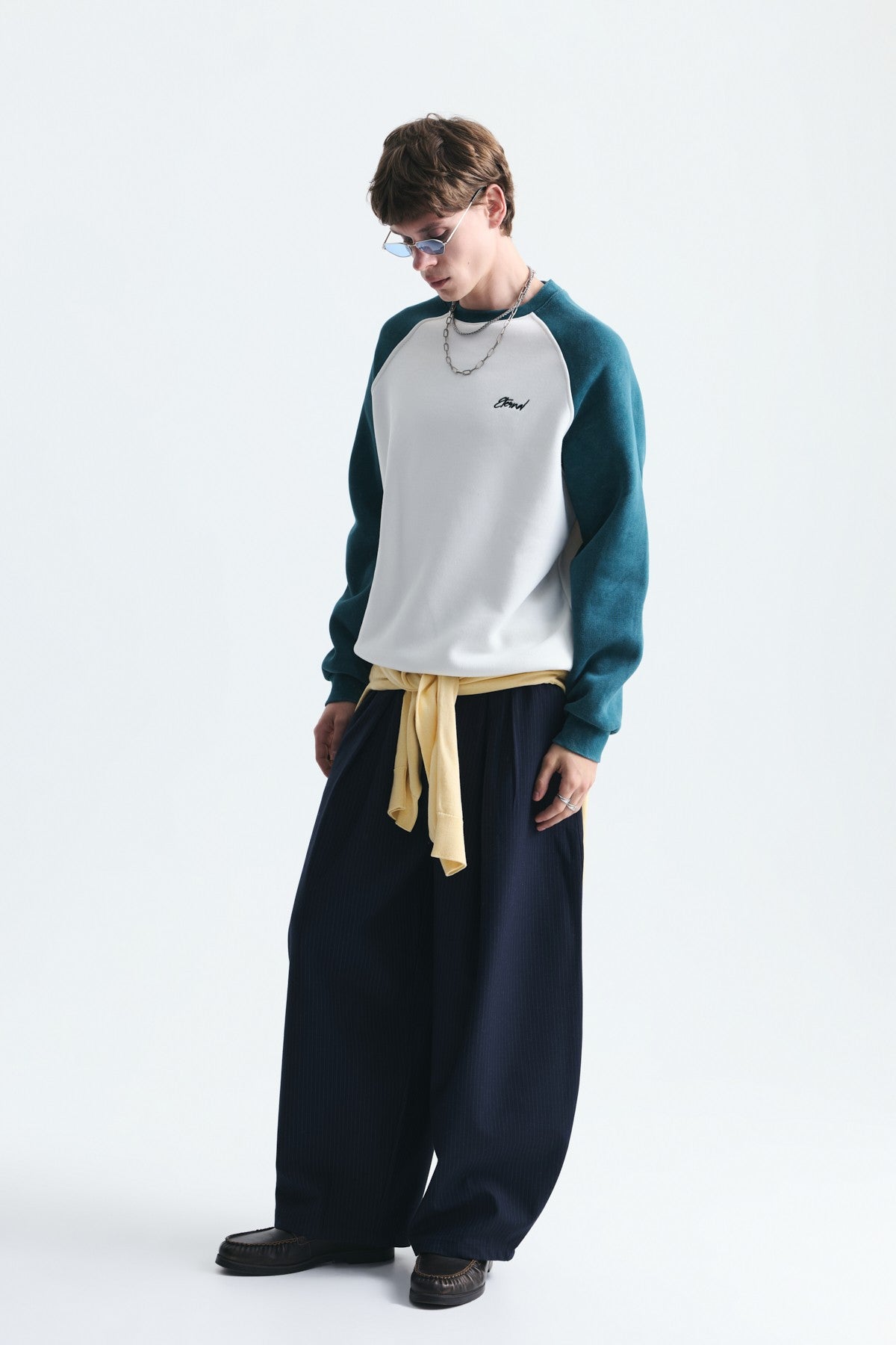 Block-Colored Crew-Neck Sweatshirt