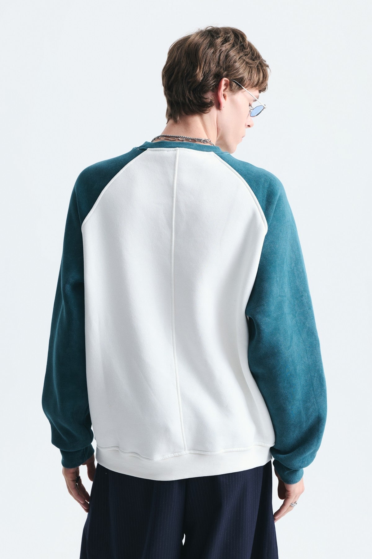 Block-Colored Crew-Neck Sweatshirt