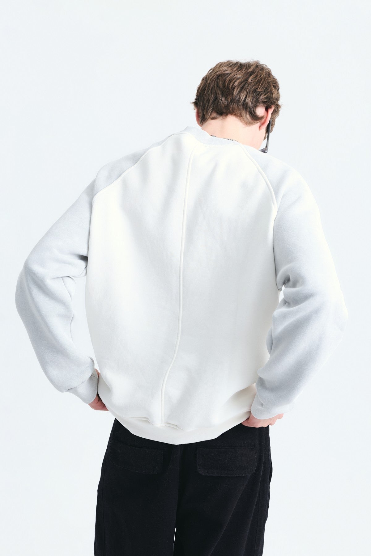 Block-Colored Crew-Neck Sweatshirt