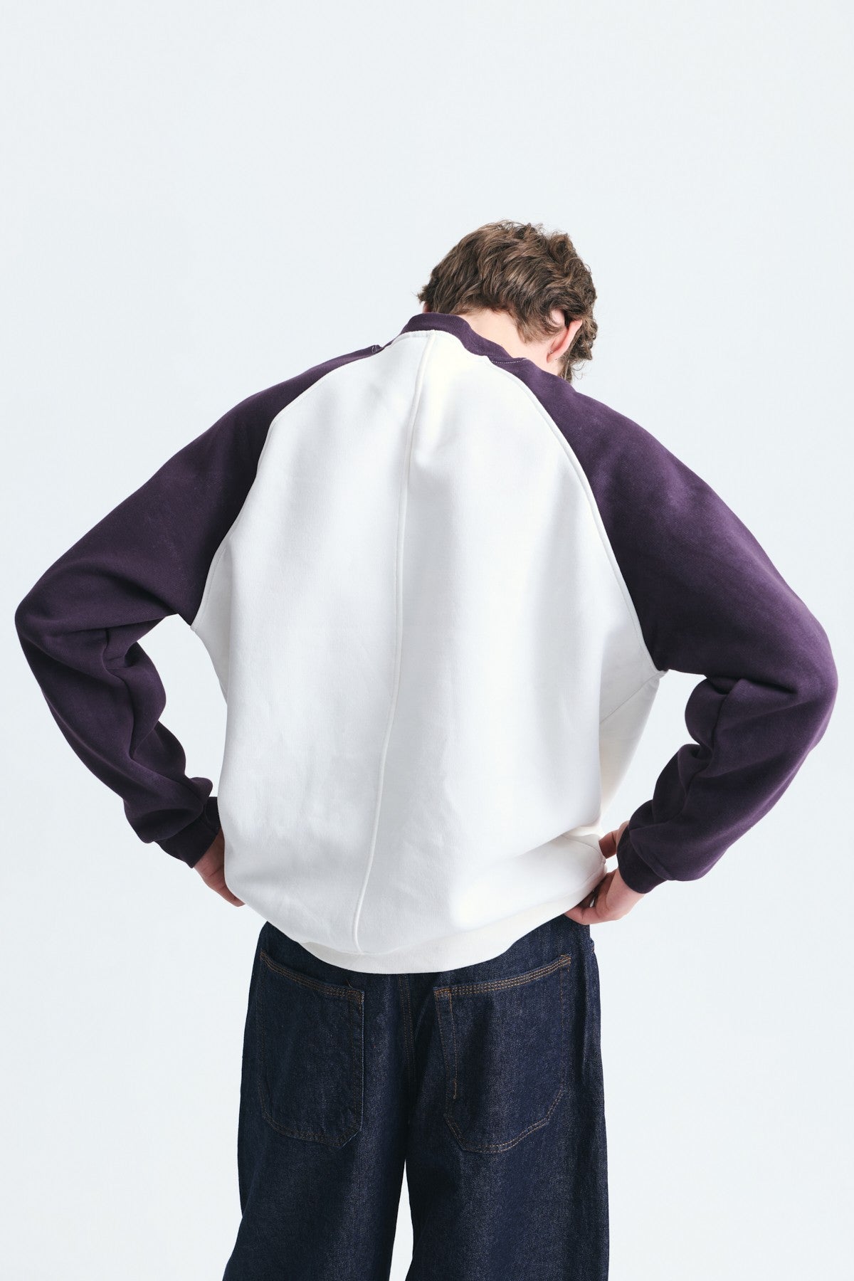 Block-Colored Crew-Neck Sweatshirt