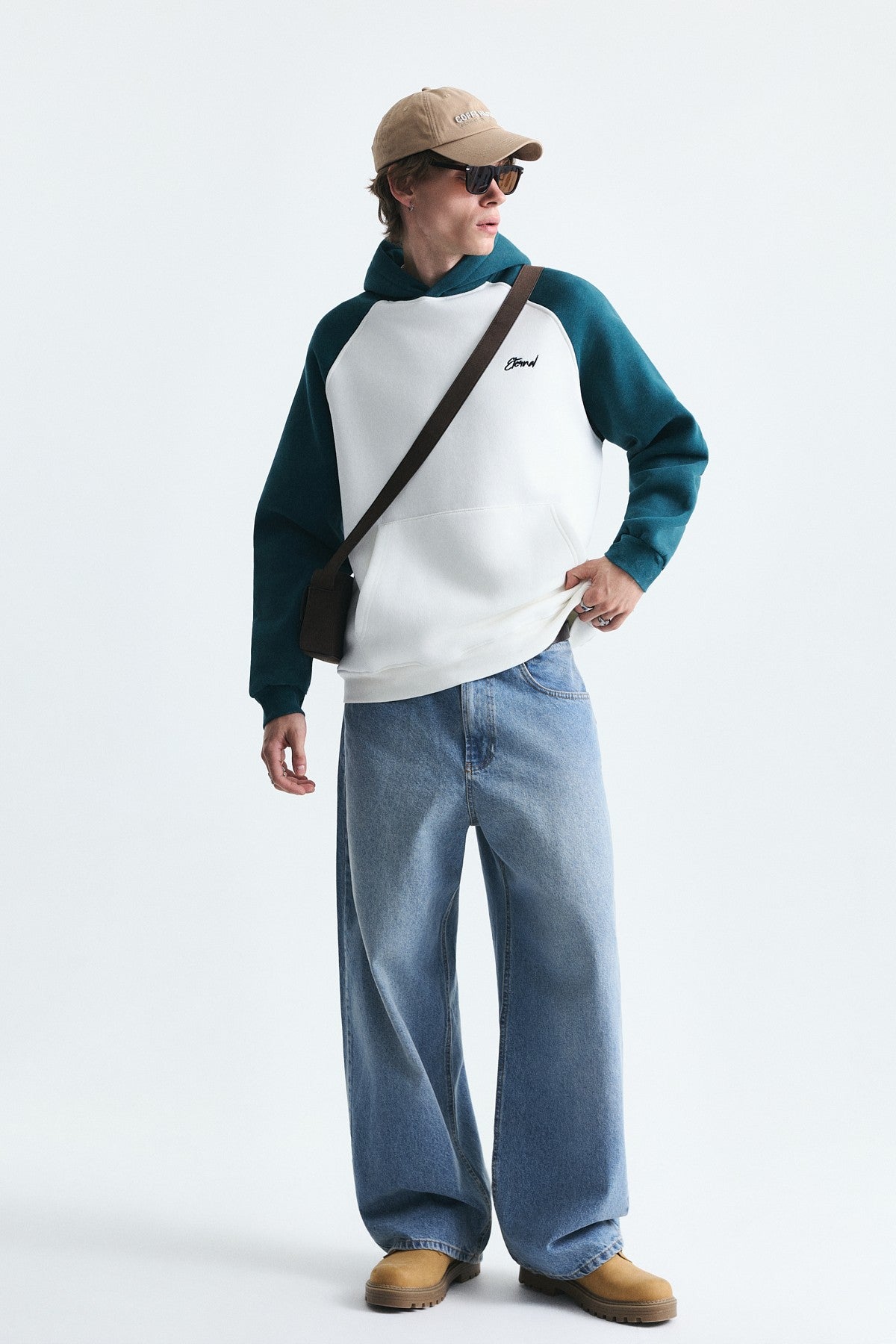Color-Blocked Hooded Sweatshirt