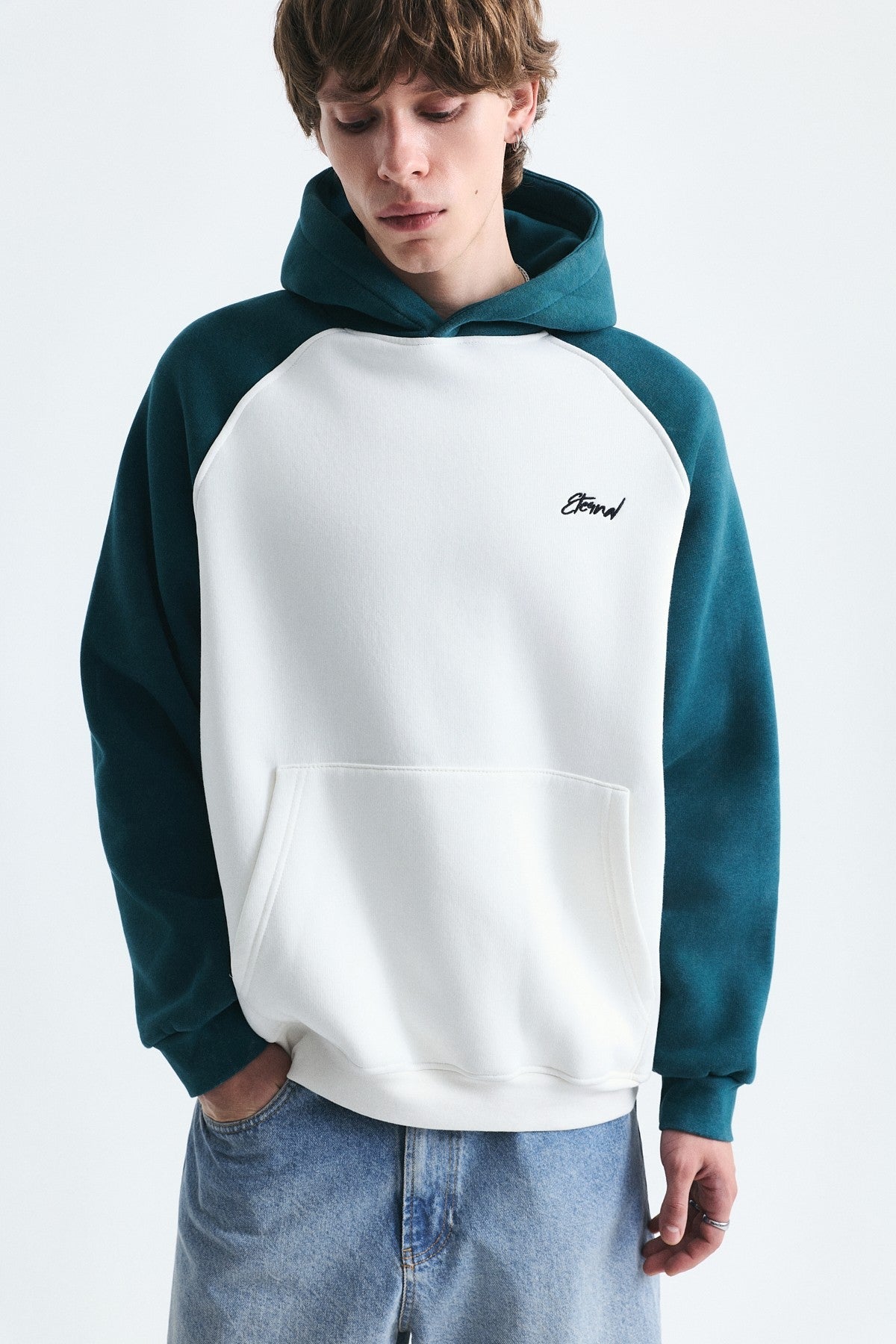Color-Blocked Hooded Sweatshirt