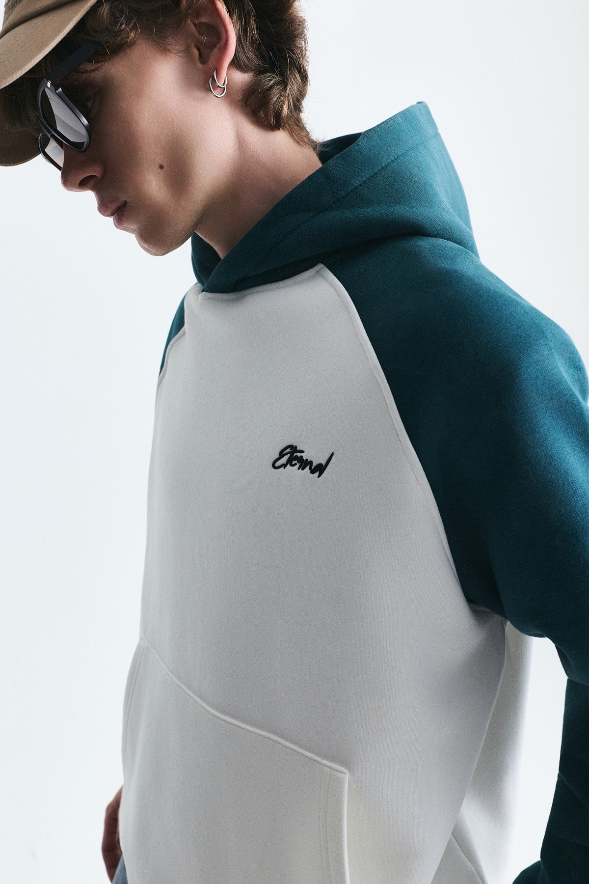 Color-Blocked Hooded Sweatshirt