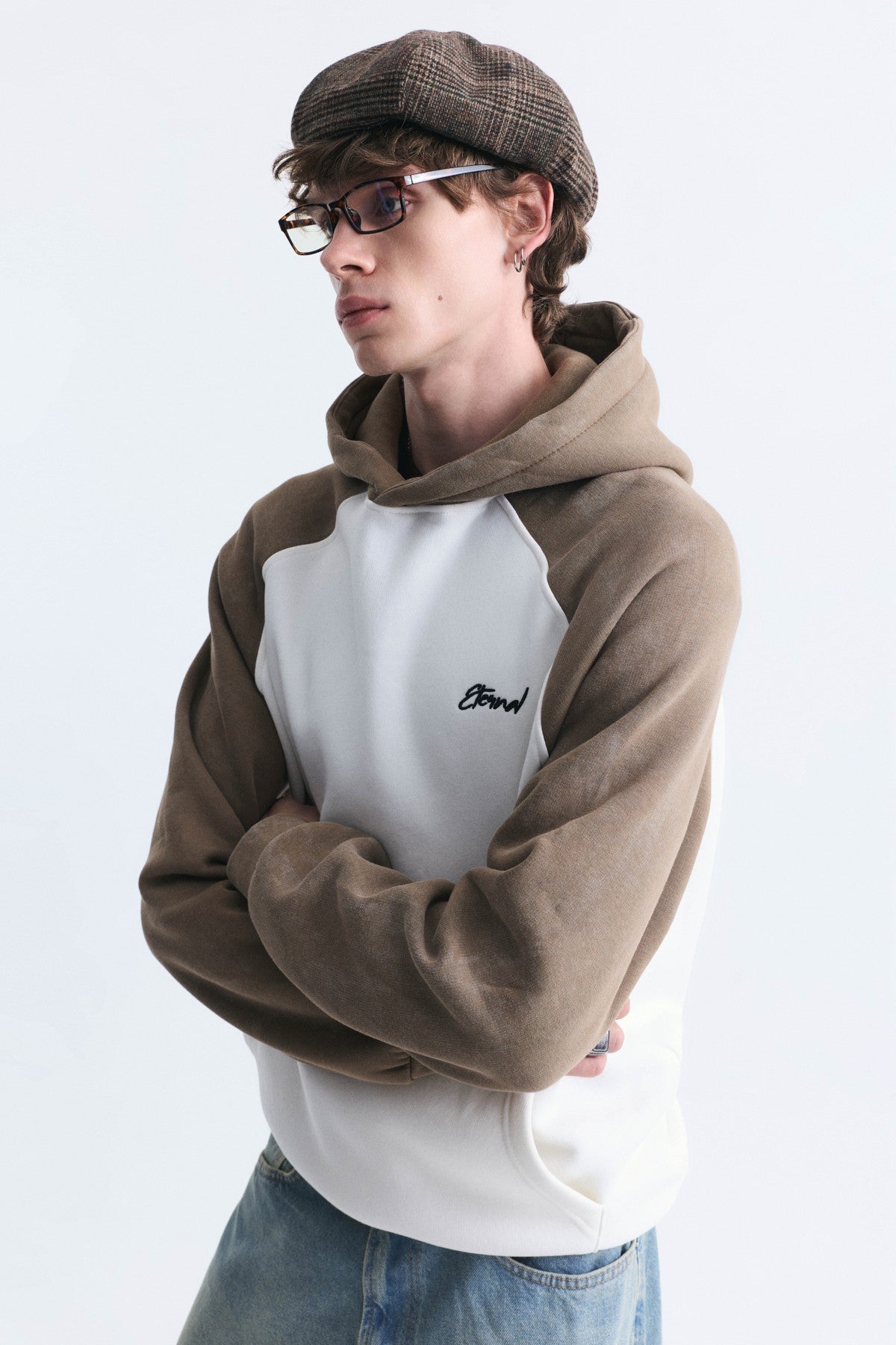 Color-Blocked Hooded Sweatshirt