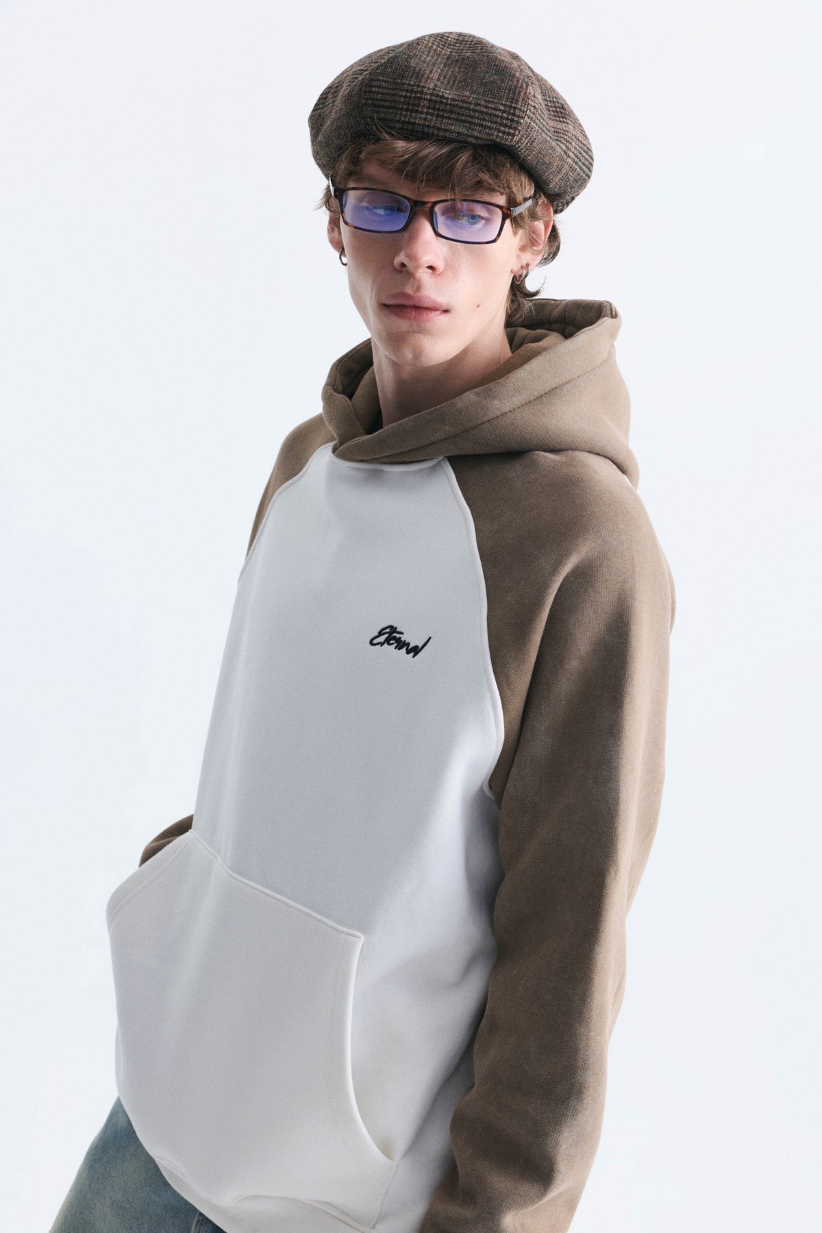 Color-Blocked Hooded Sweatshirt