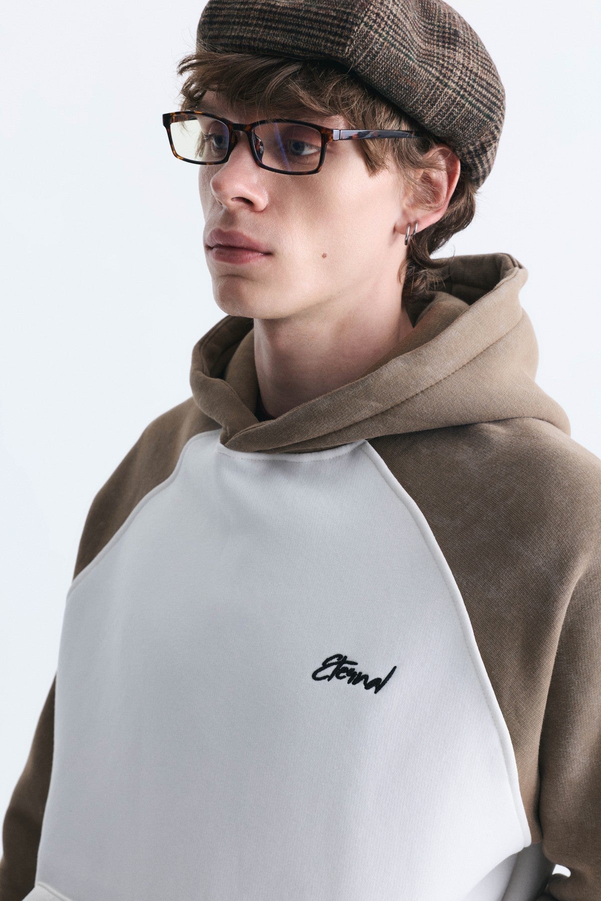 Color-Blocked Hooded Sweatshirt