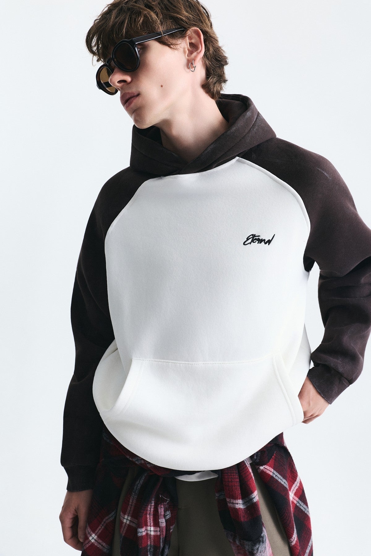Color-Blocked Hooded Sweatshirt