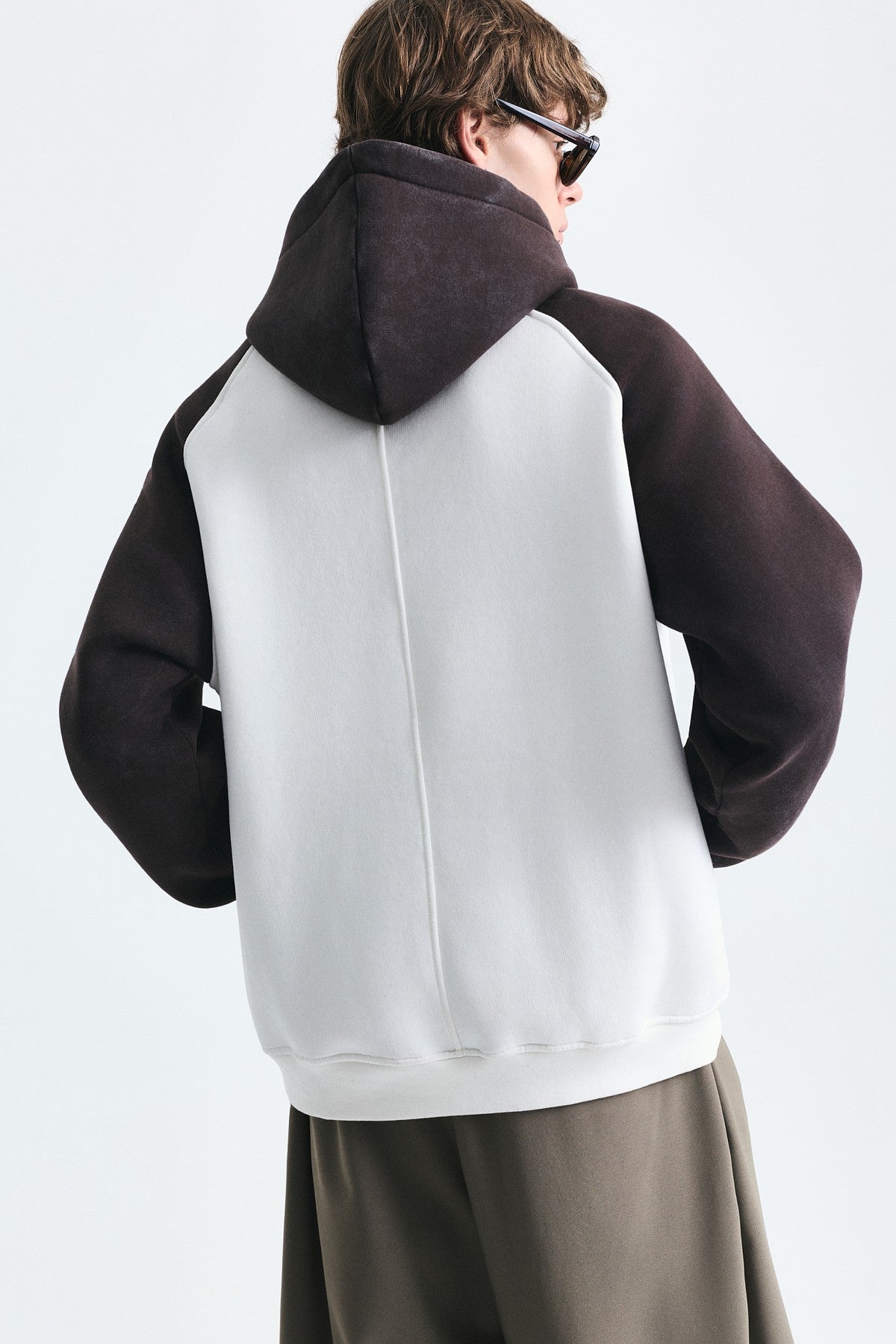 Color-Blocked Hooded Sweatshirt