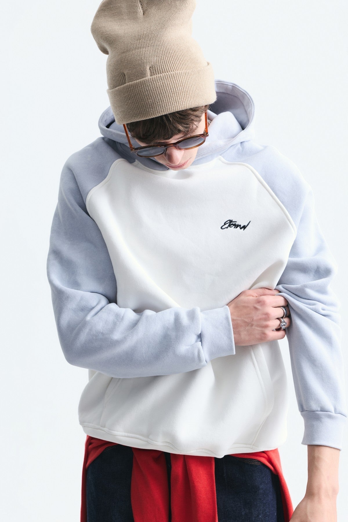Color-Blocked Hooded Sweatshirt