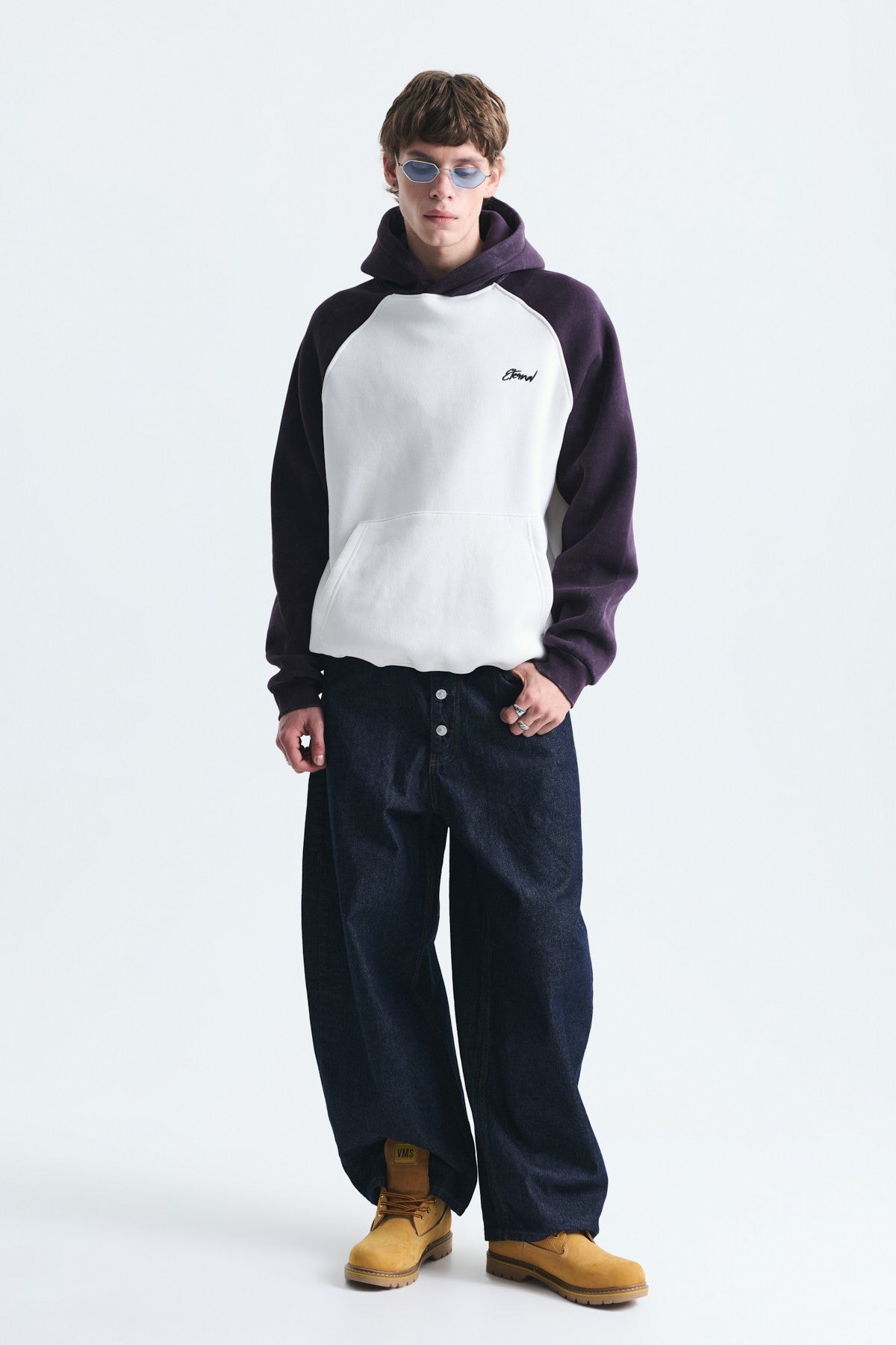 Color-Blocked Hooded Sweatshirt