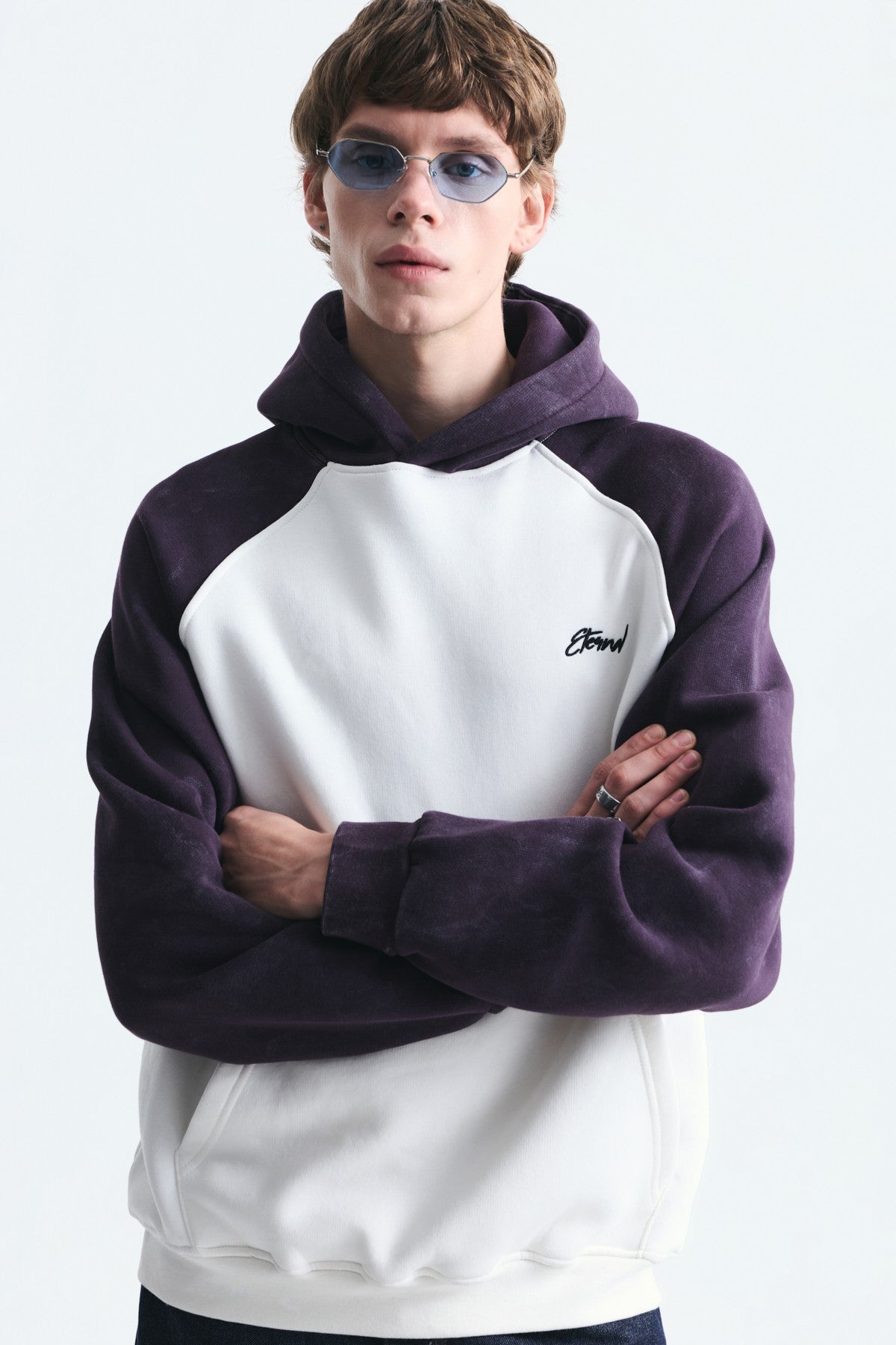 Color-Blocked Hooded Sweatshirt