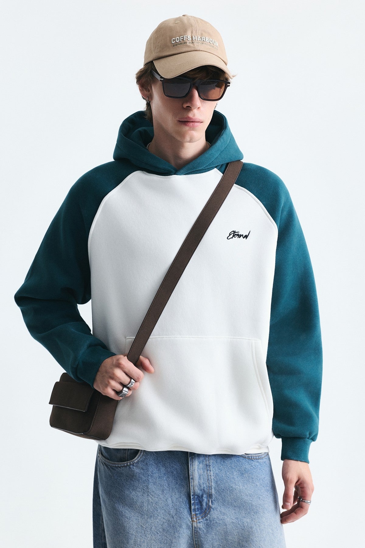 Color-Blocked Hooded Sweatshirt