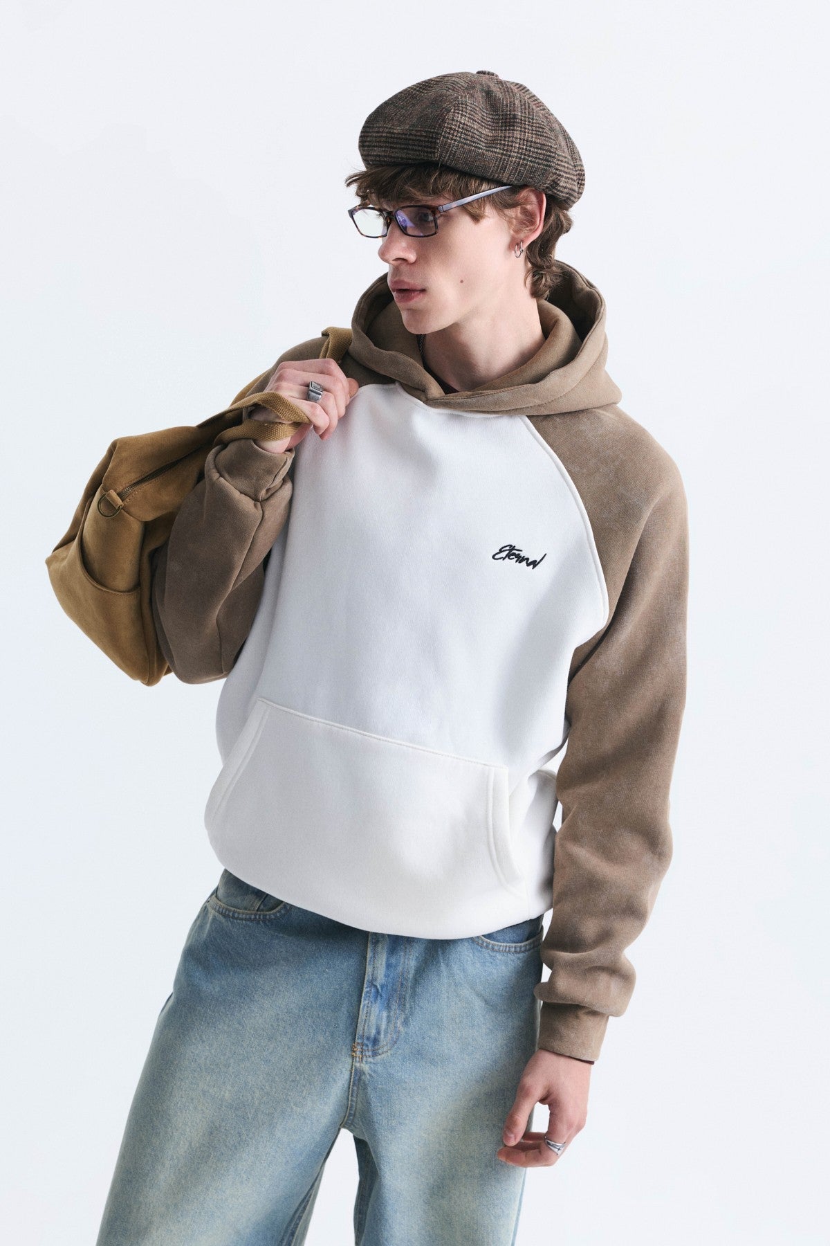 Color-Blocked Hooded Sweatshirt