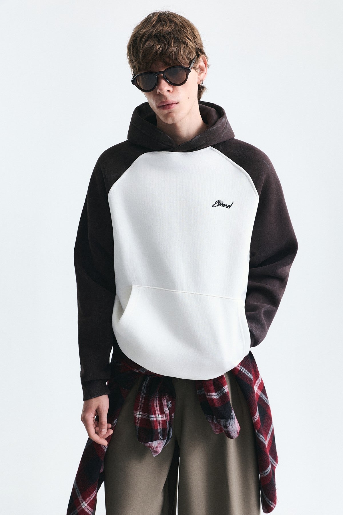 Color-Blocked Hooded Sweatshirt