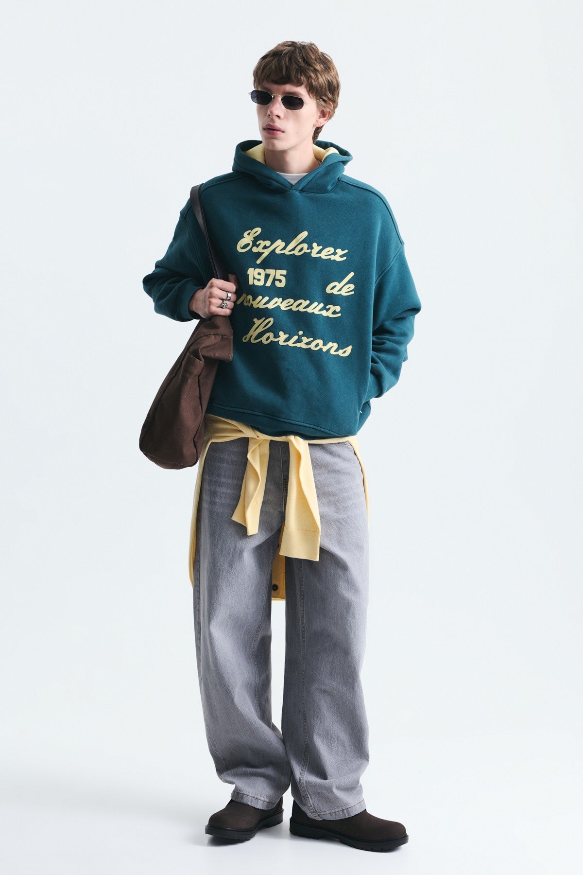 Oversized Printed Washed Sweatshirt