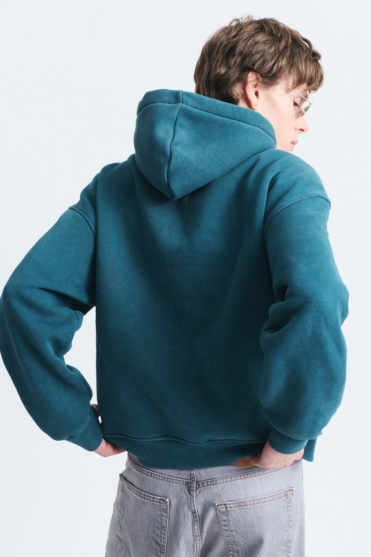 Oversized Printed Washed Sweatshirt