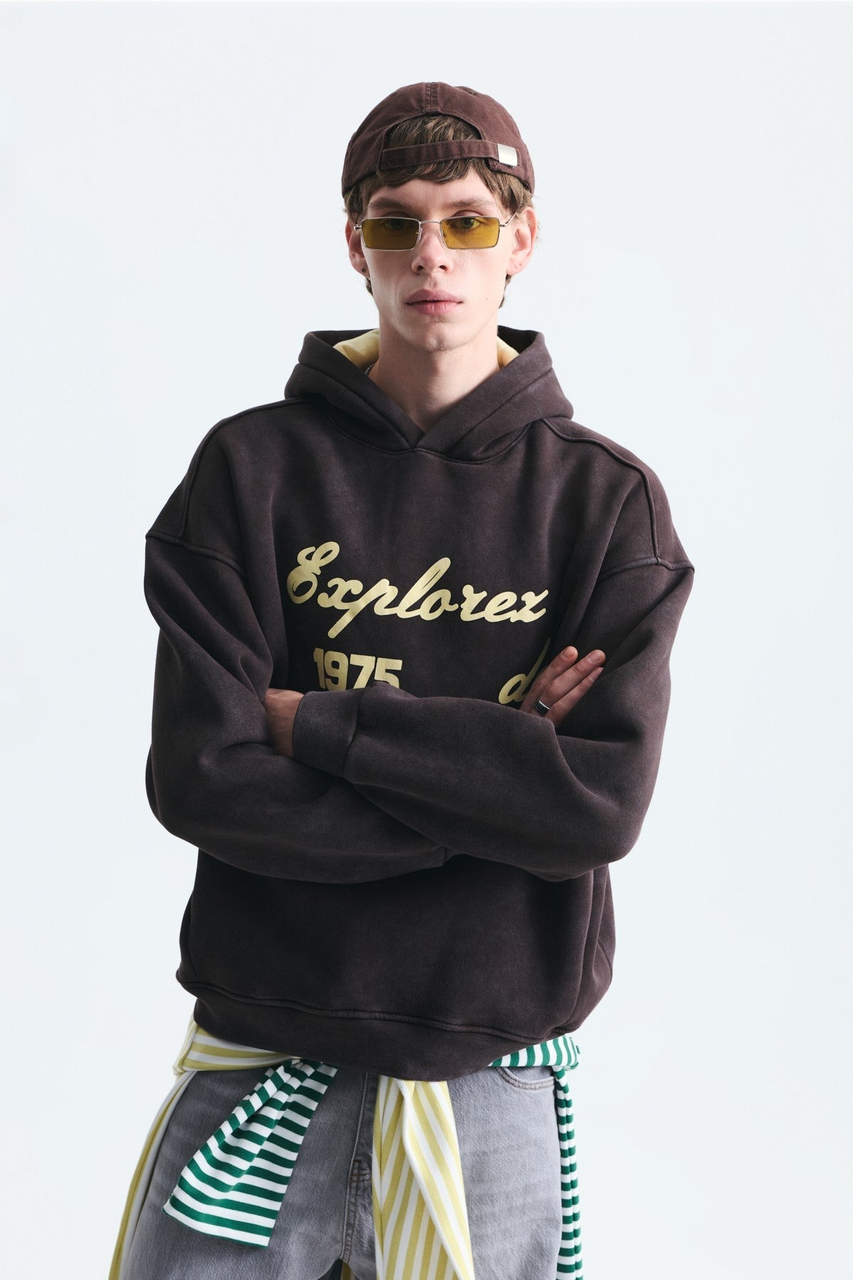 Oversized Printed Washed Sweatshirt