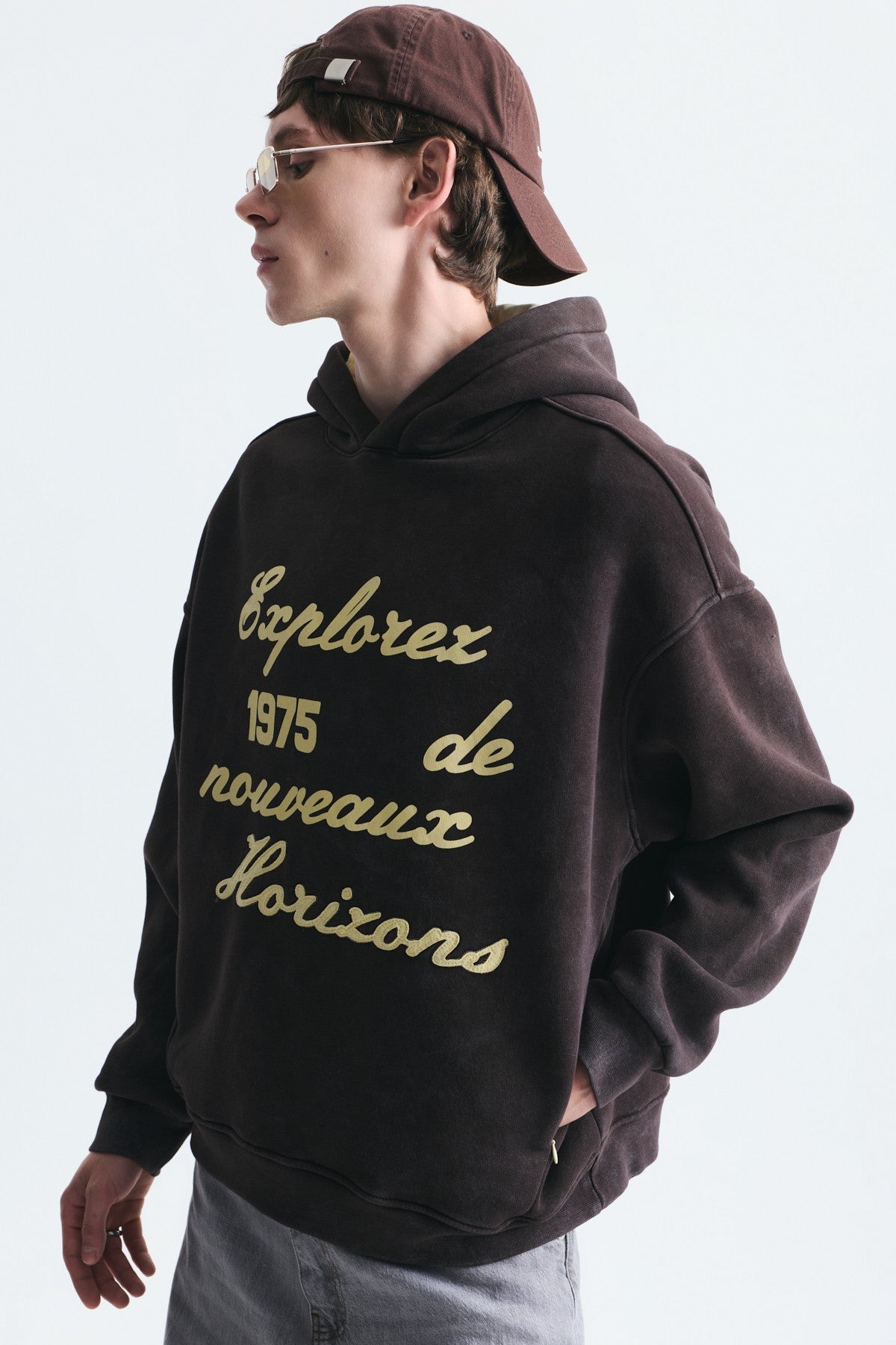 Oversized Printed Washed Sweatshirt