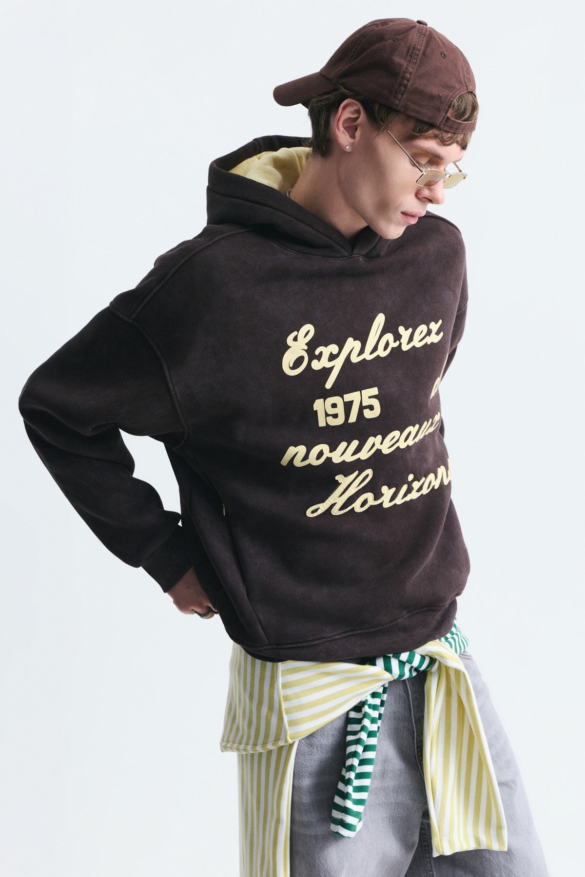 Oversized Printed Washed Sweatshirt