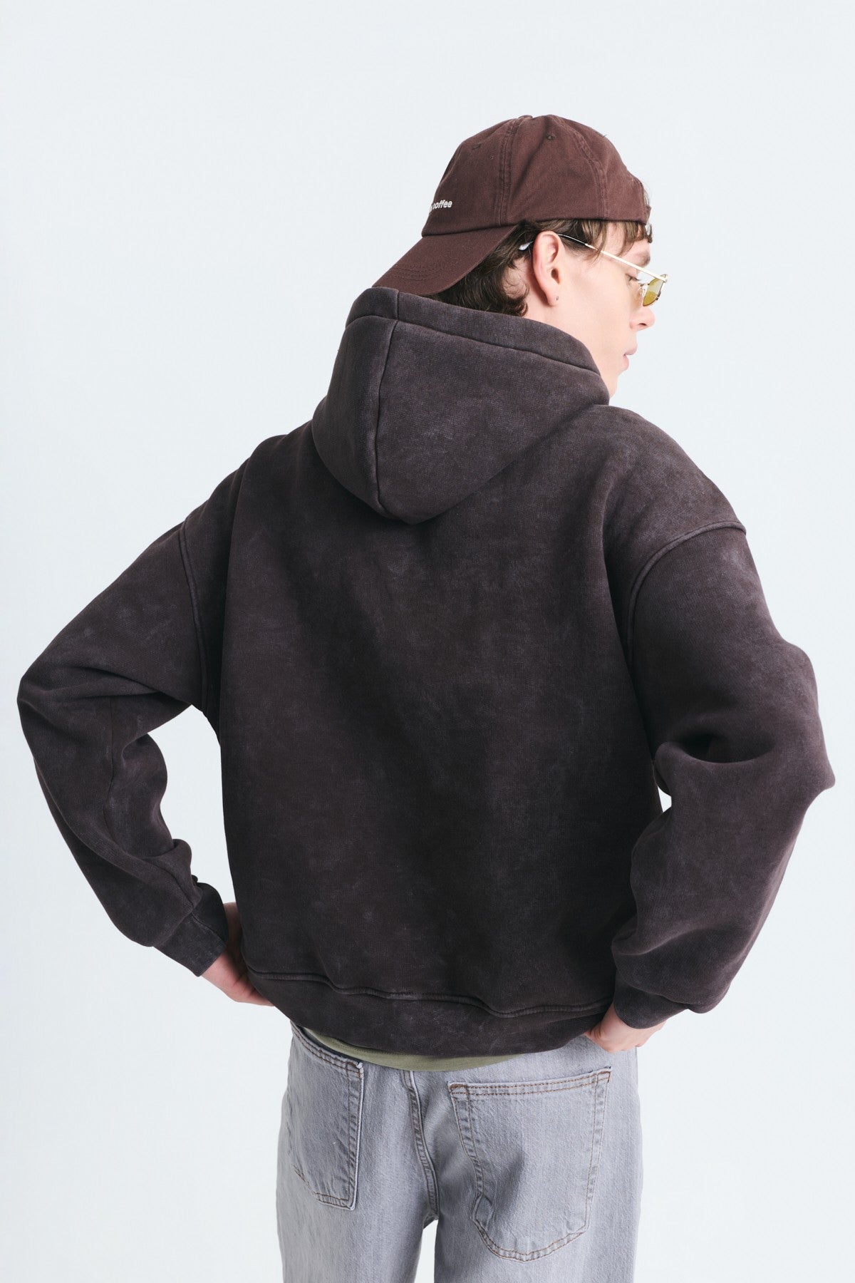 Oversized Printed Washed Sweatshirt