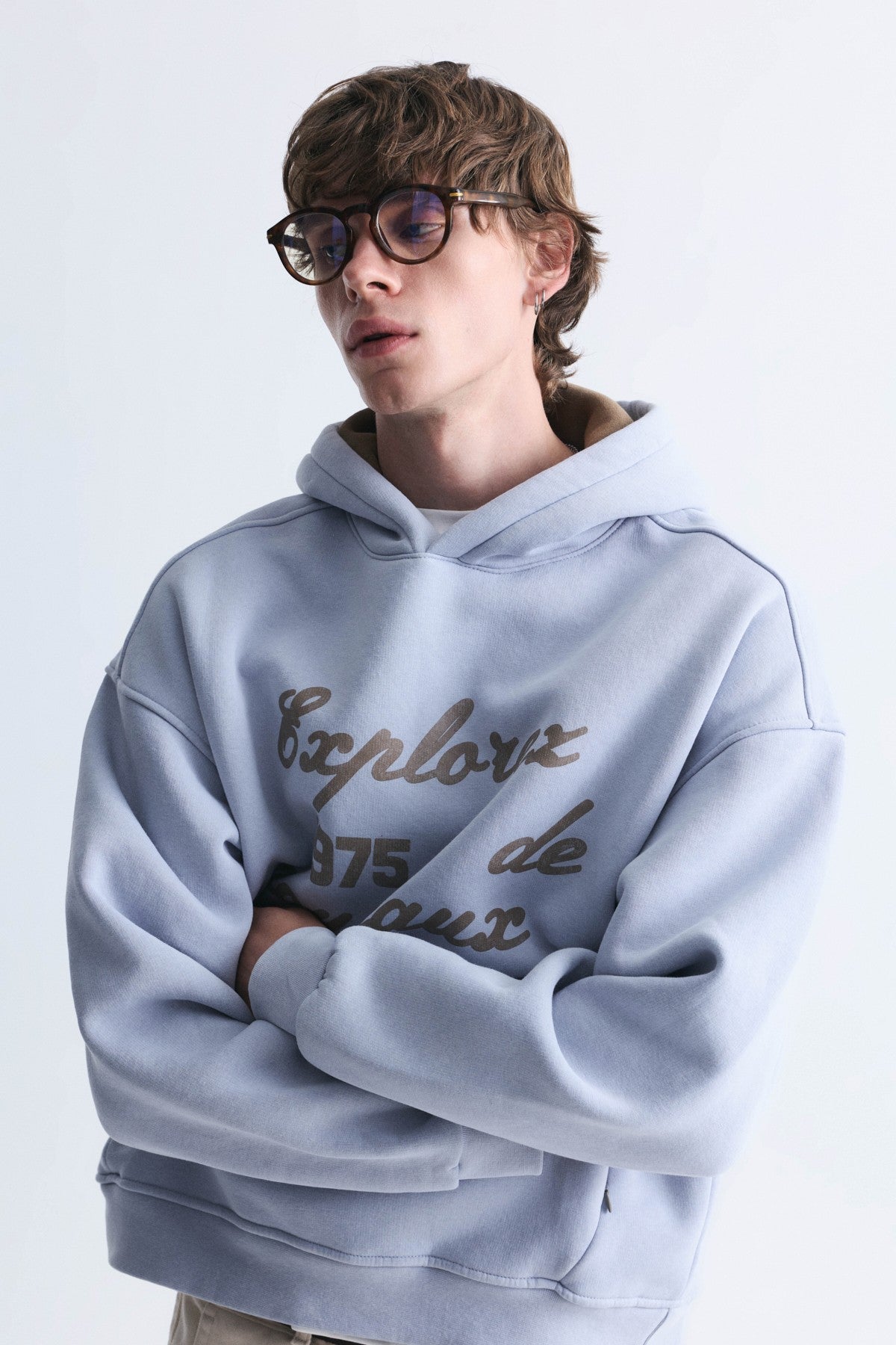 Oversized Printed Washed Sweatshirt