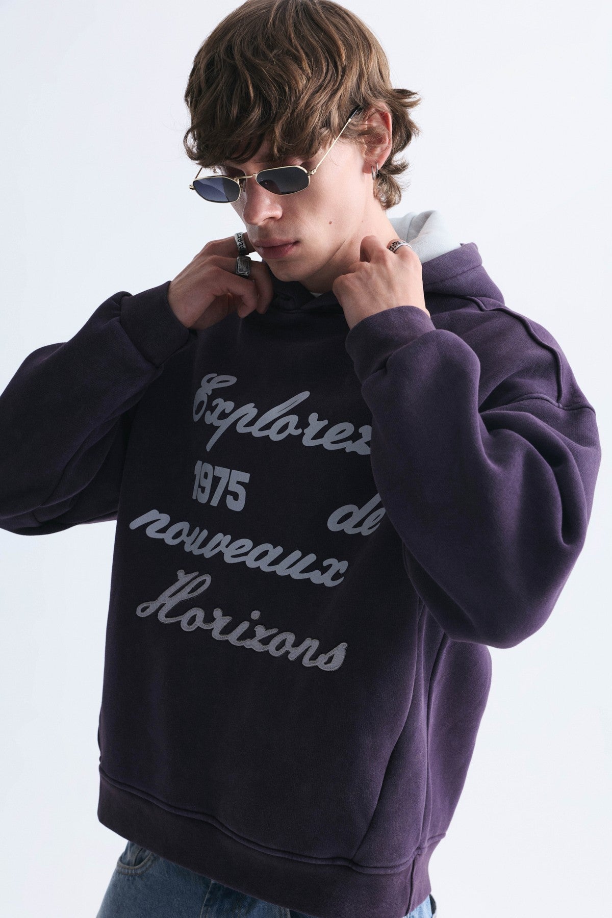 Oversized Printed Washed Sweatshirt