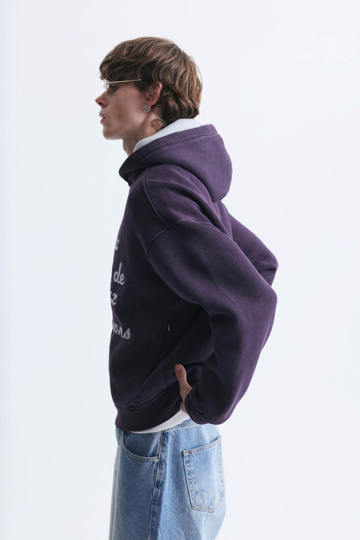 Oversized Printed Washed Sweatshirt