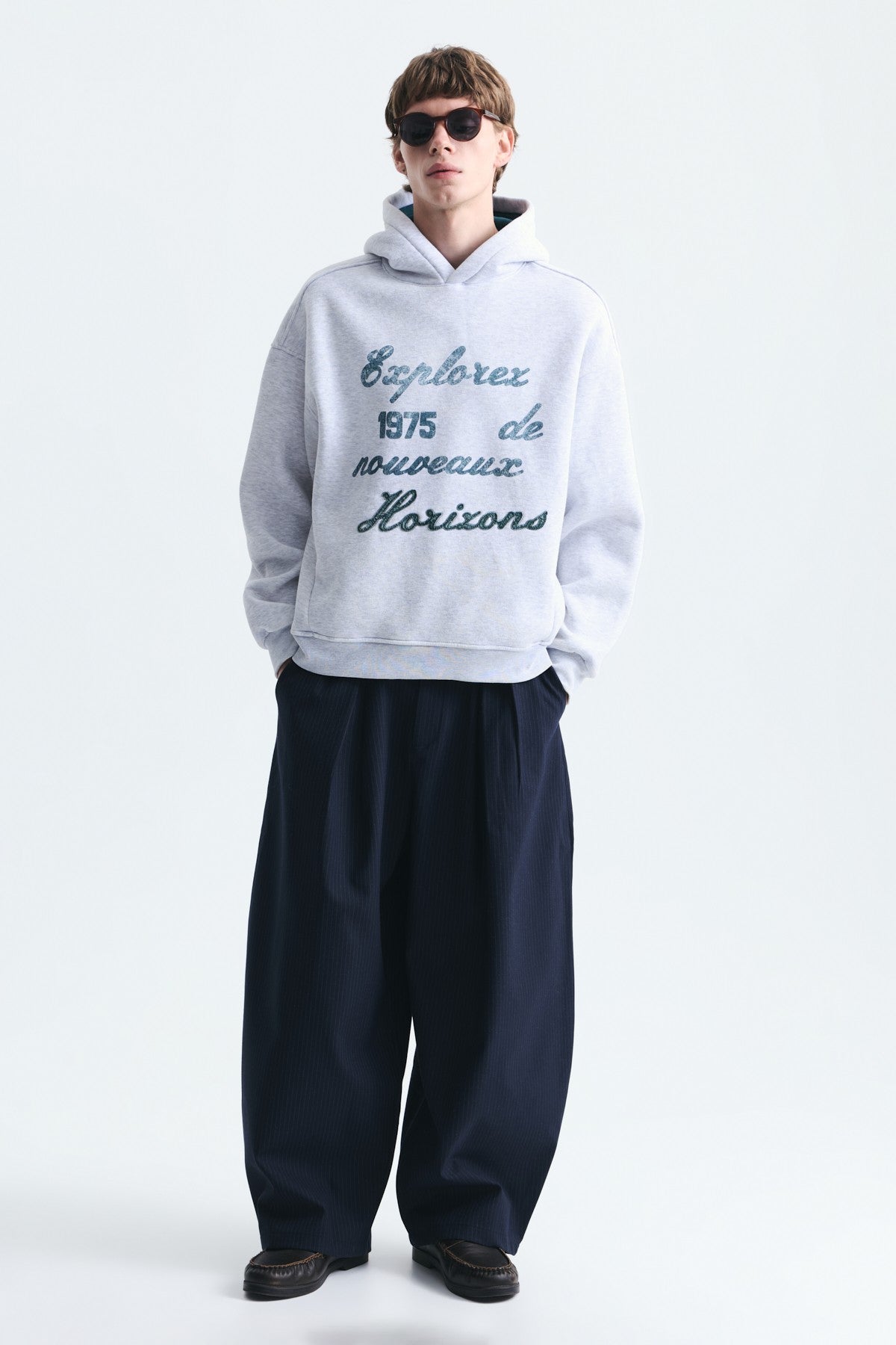 Oversized Printed Washed Sweatshirt