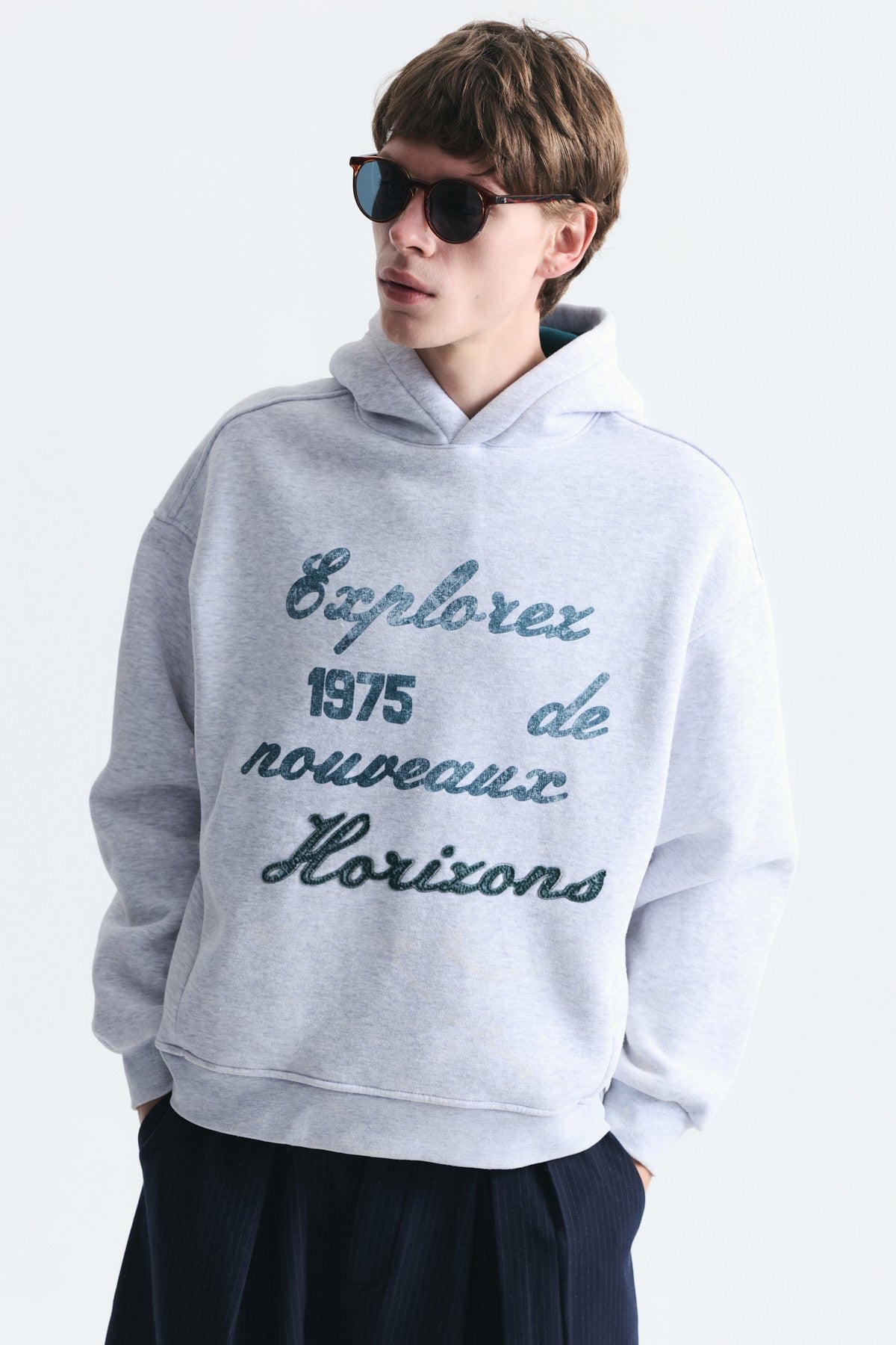Oversized Printed Washed Sweatshirt