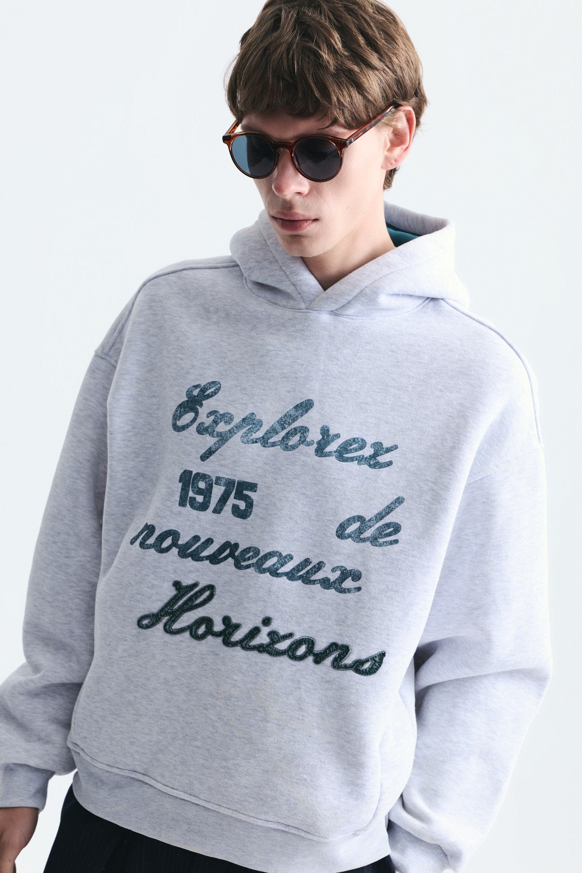 Oversized Printed Washed Sweatshirt