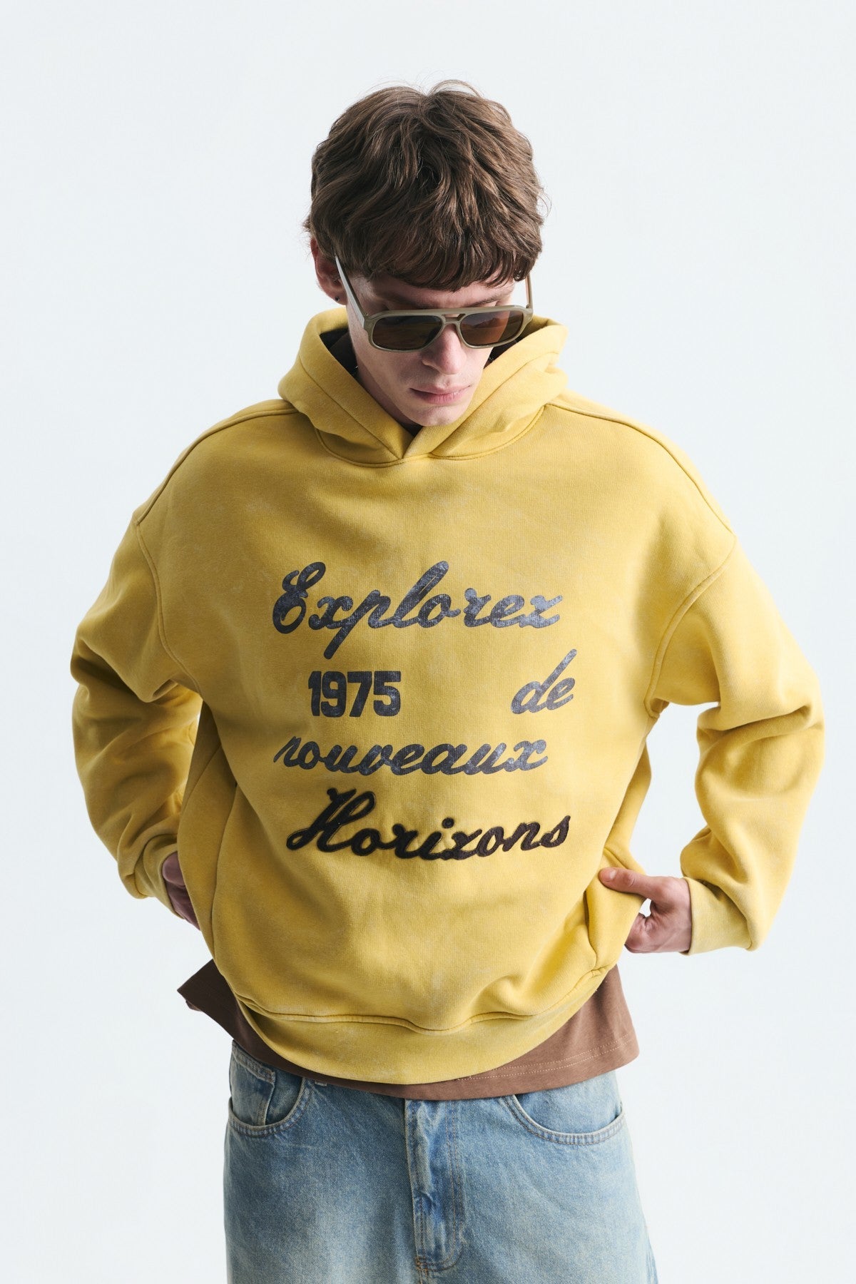 Oversized Printed Washed Sweatshirt