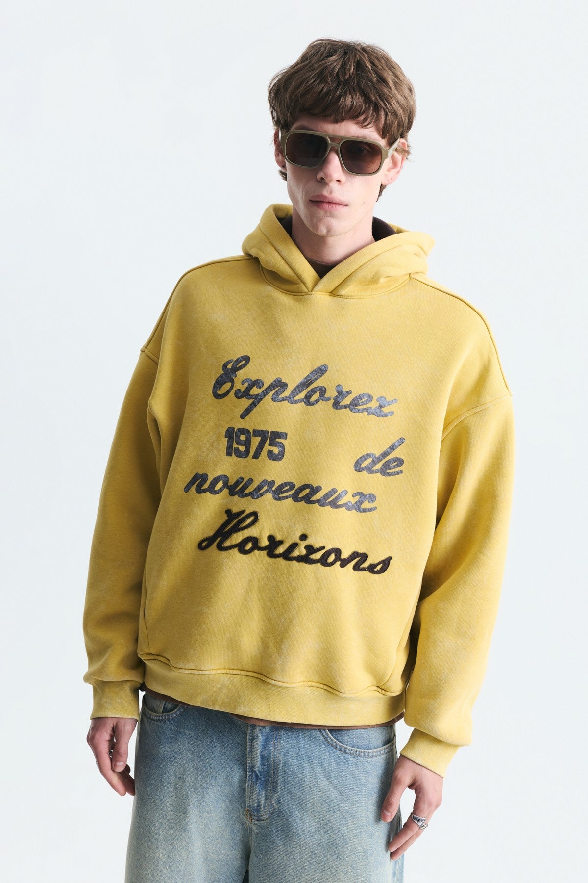 Oversized Printed Washed Sweatshirt