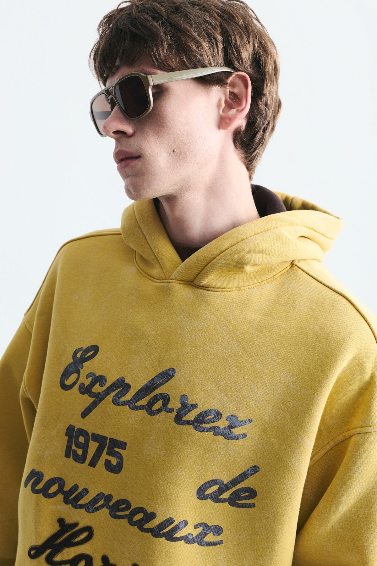 Oversized Printed Washed Sweatshirt