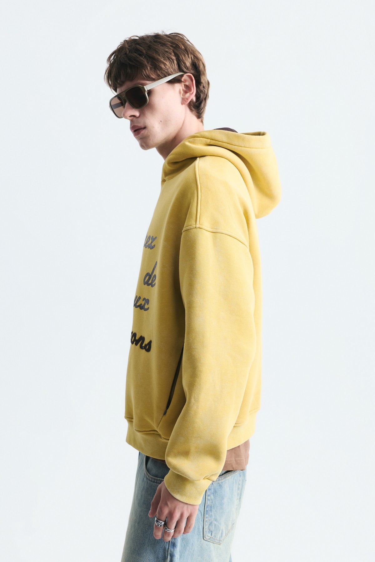 Oversized Printed Washed Sweatshirt
