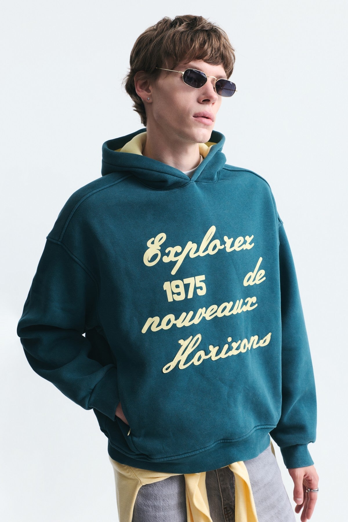 Oversized Printed Washed Sweatshirt