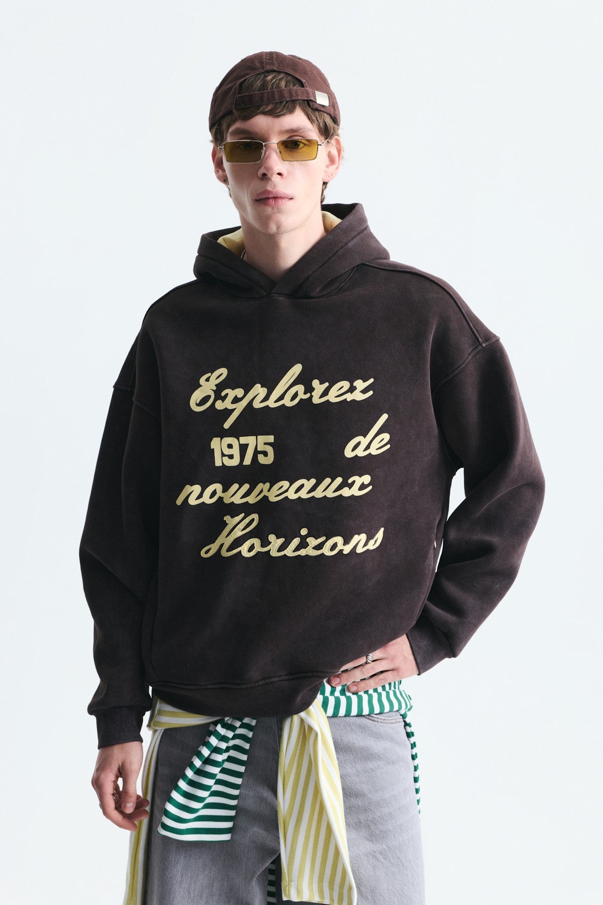 Oversized Printed Washed Sweatshirt