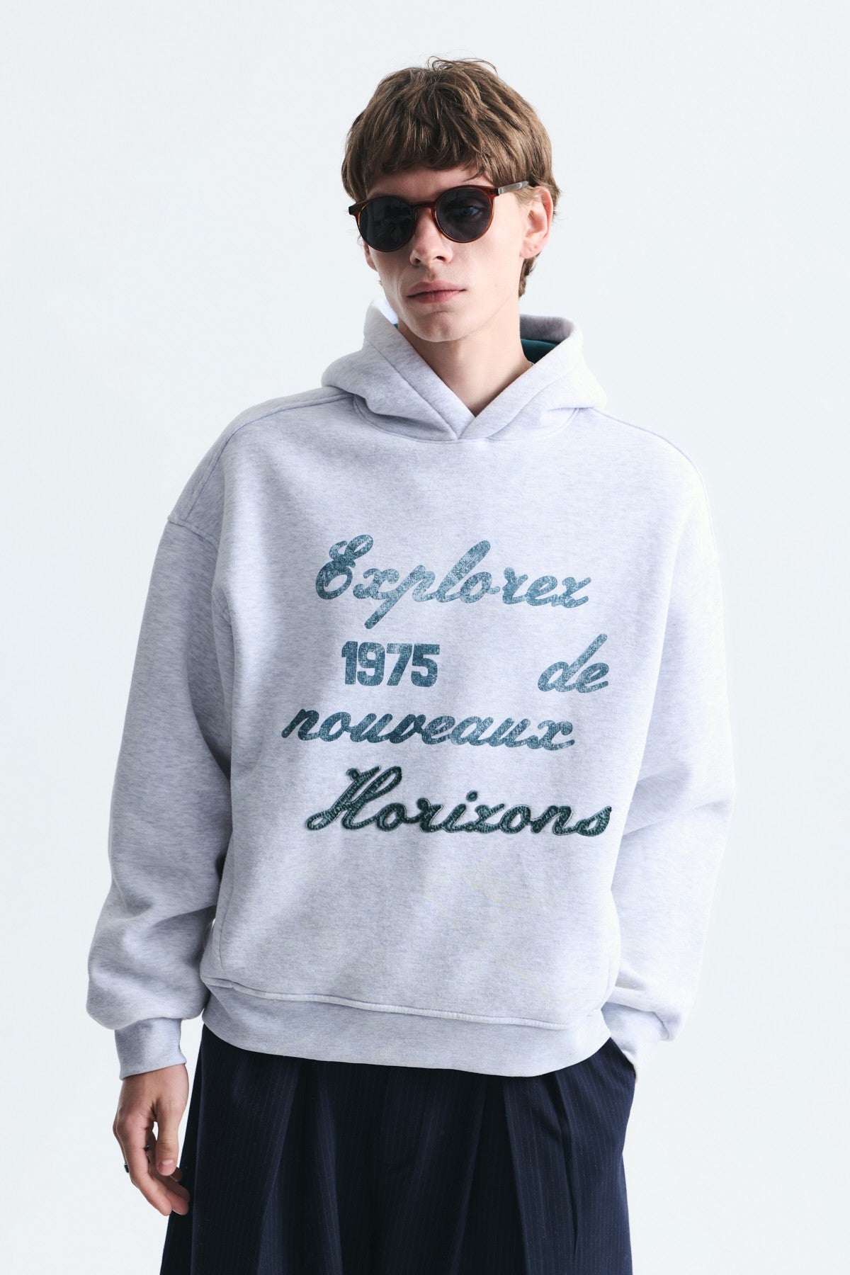 Oversized Printed Washed Sweatshirt