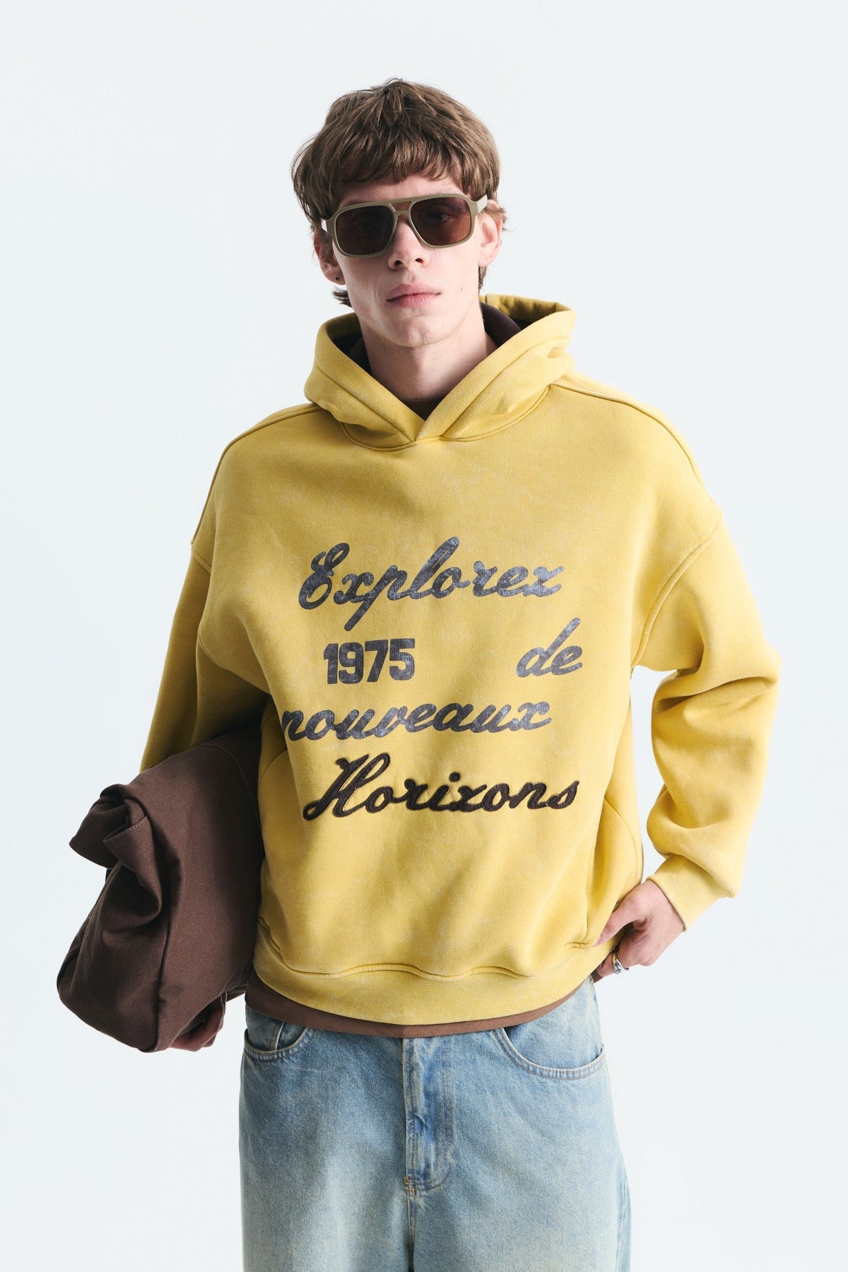 Oversized Printed Washed Sweatshirt