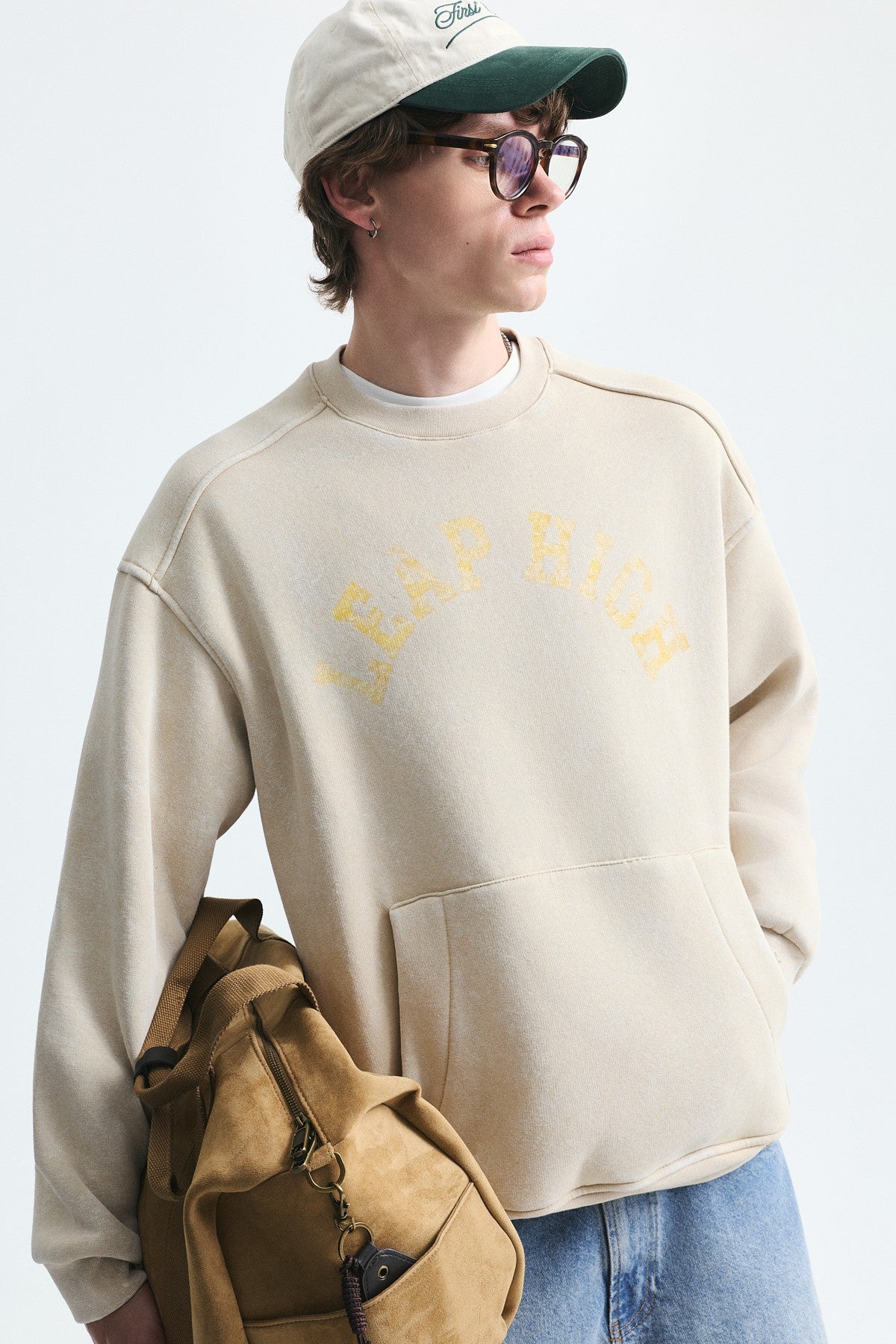 Oversized Sweatshirt with Printed Design (Machine Washable)