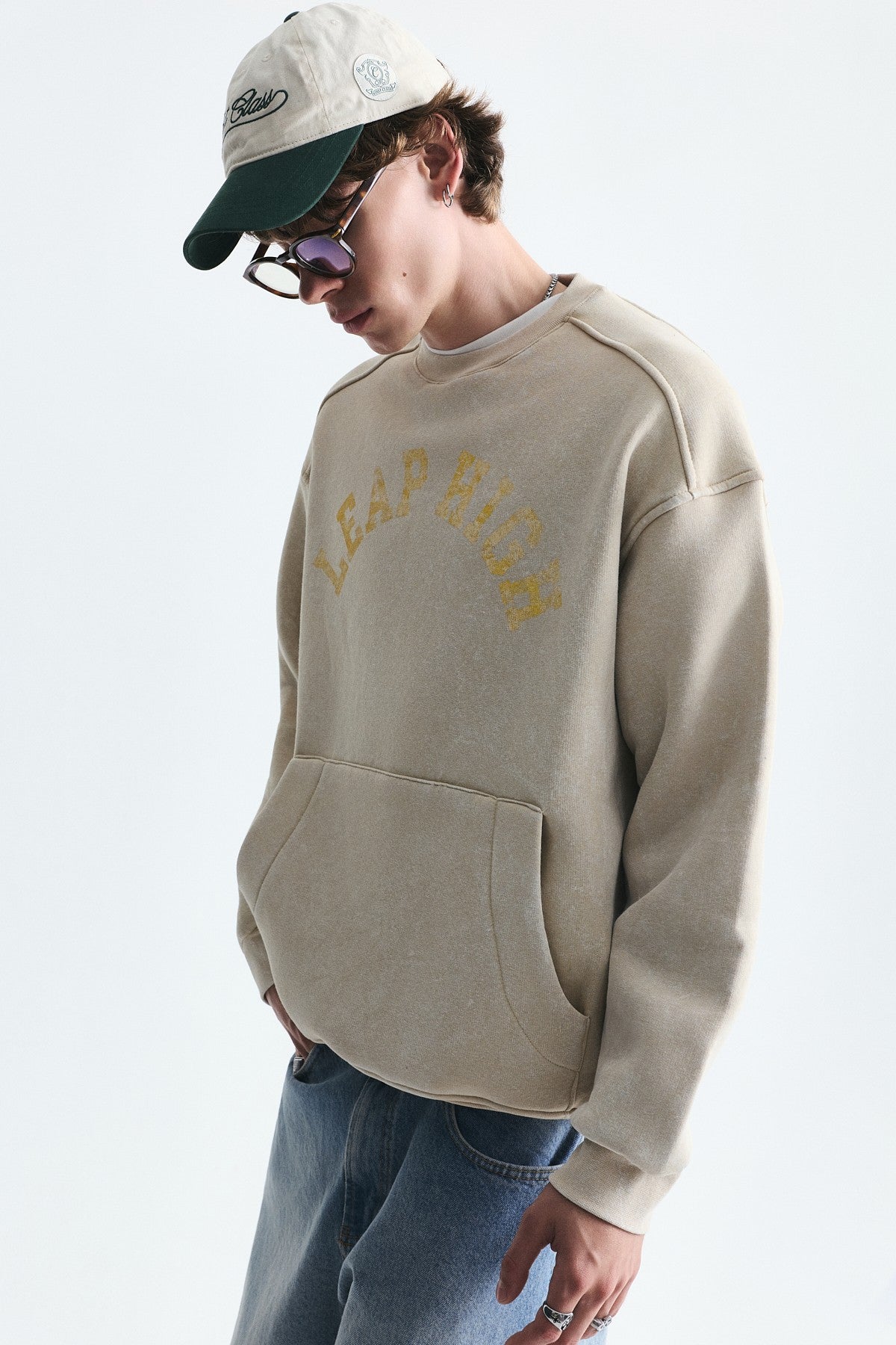 Oversized Sweatshirt with Printed Design (Machine Washable)