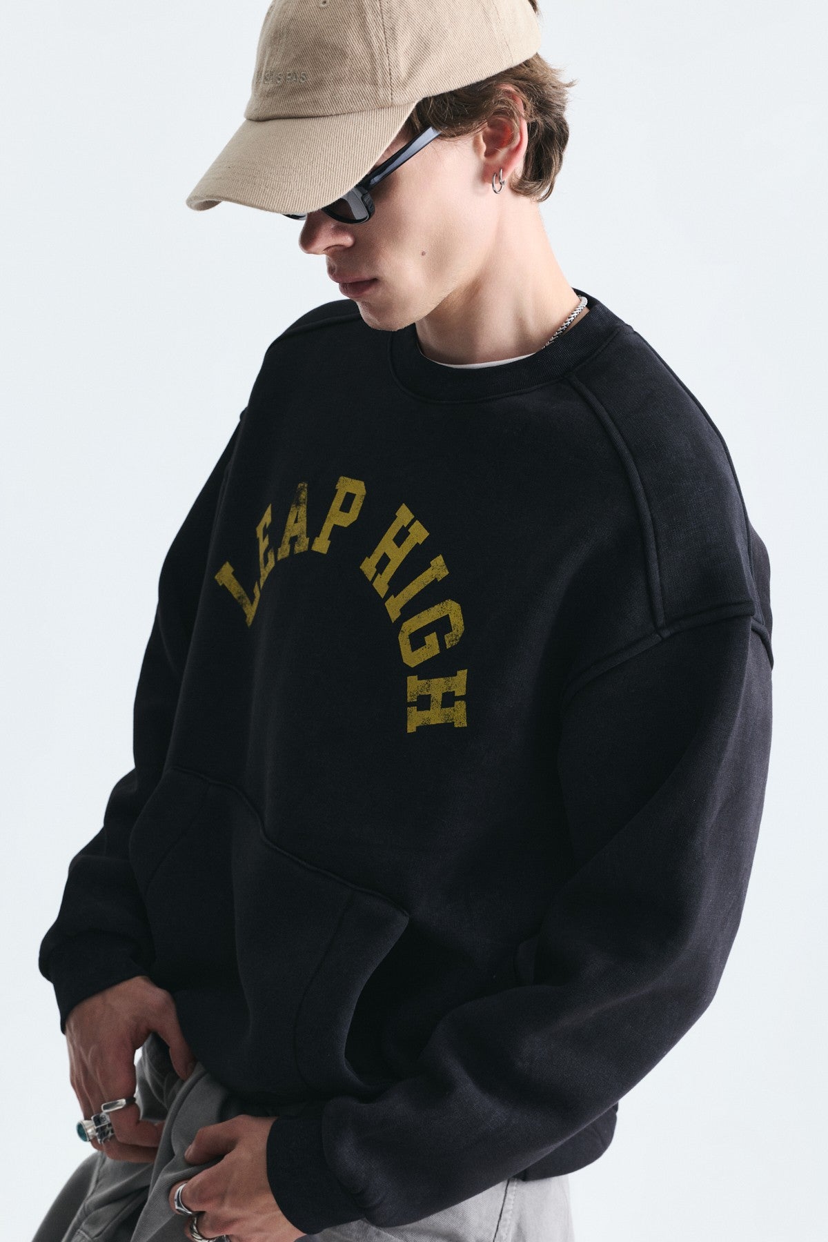 Oversized Sweatshirt with Printed Design (Machine Washable)