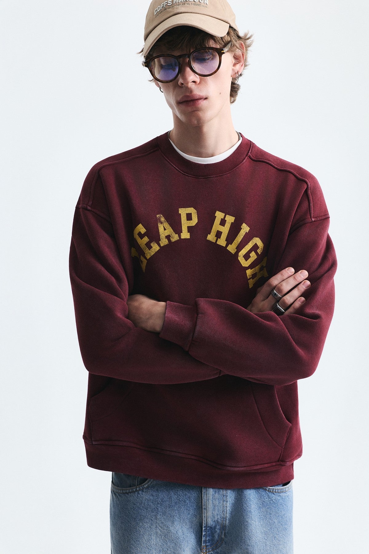 Oversized Sweatshirt with Printed Design (Machine Washable)