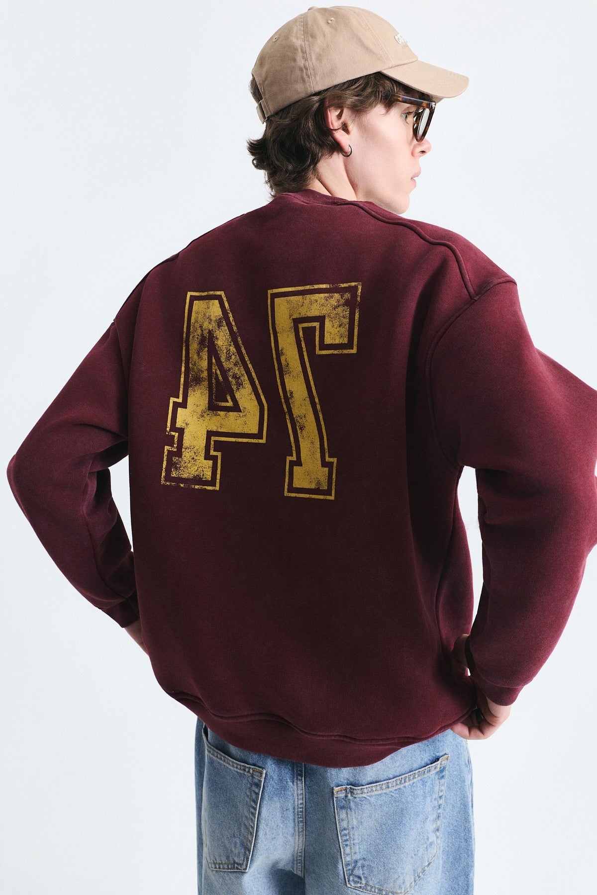 Oversized Sweatshirt with Printed Design (Machine Washable)