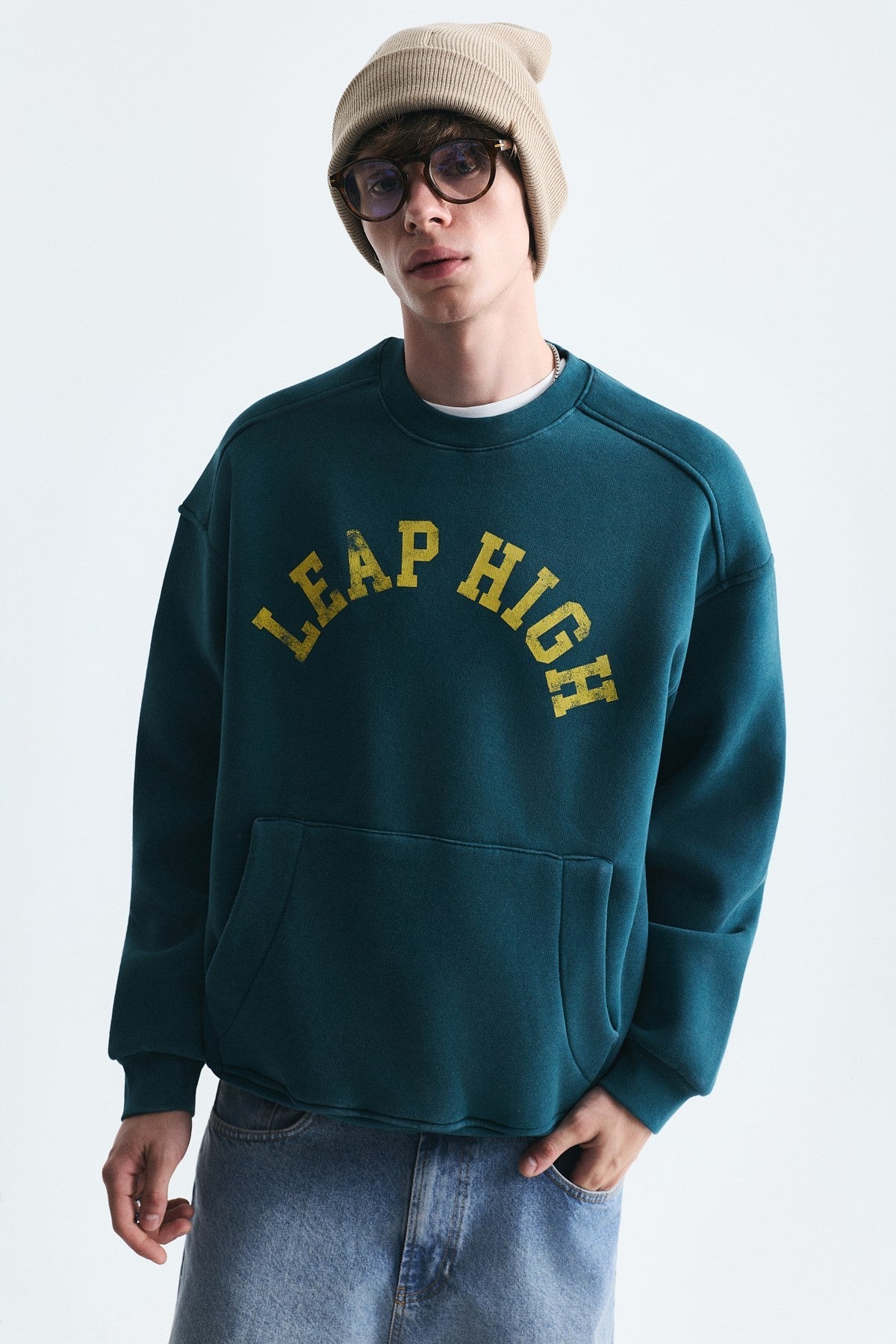 Oversized Sweatshirt with Printed Design (Machine Washable)