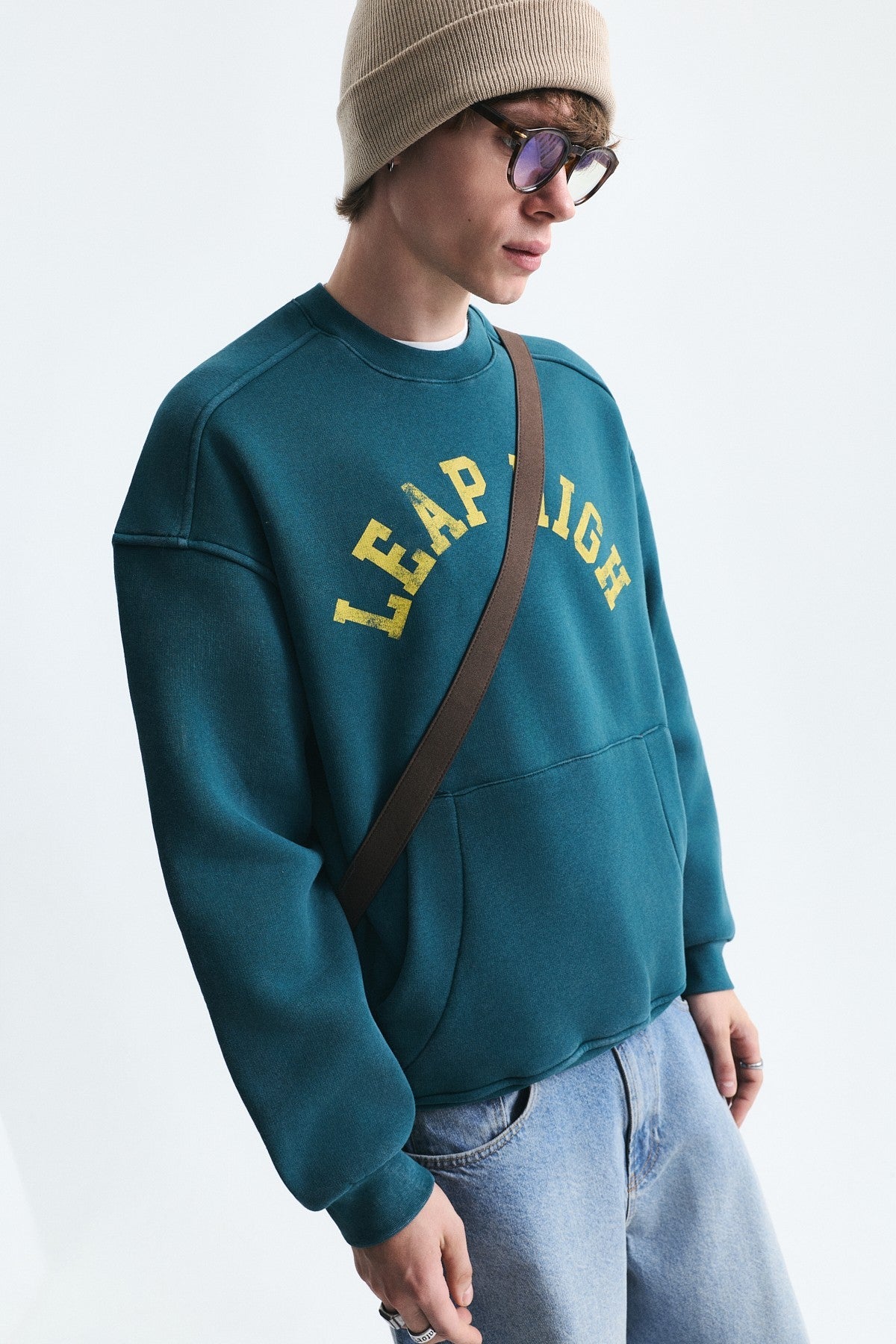 Oversized Sweatshirt with Printed Design (Machine Washable)