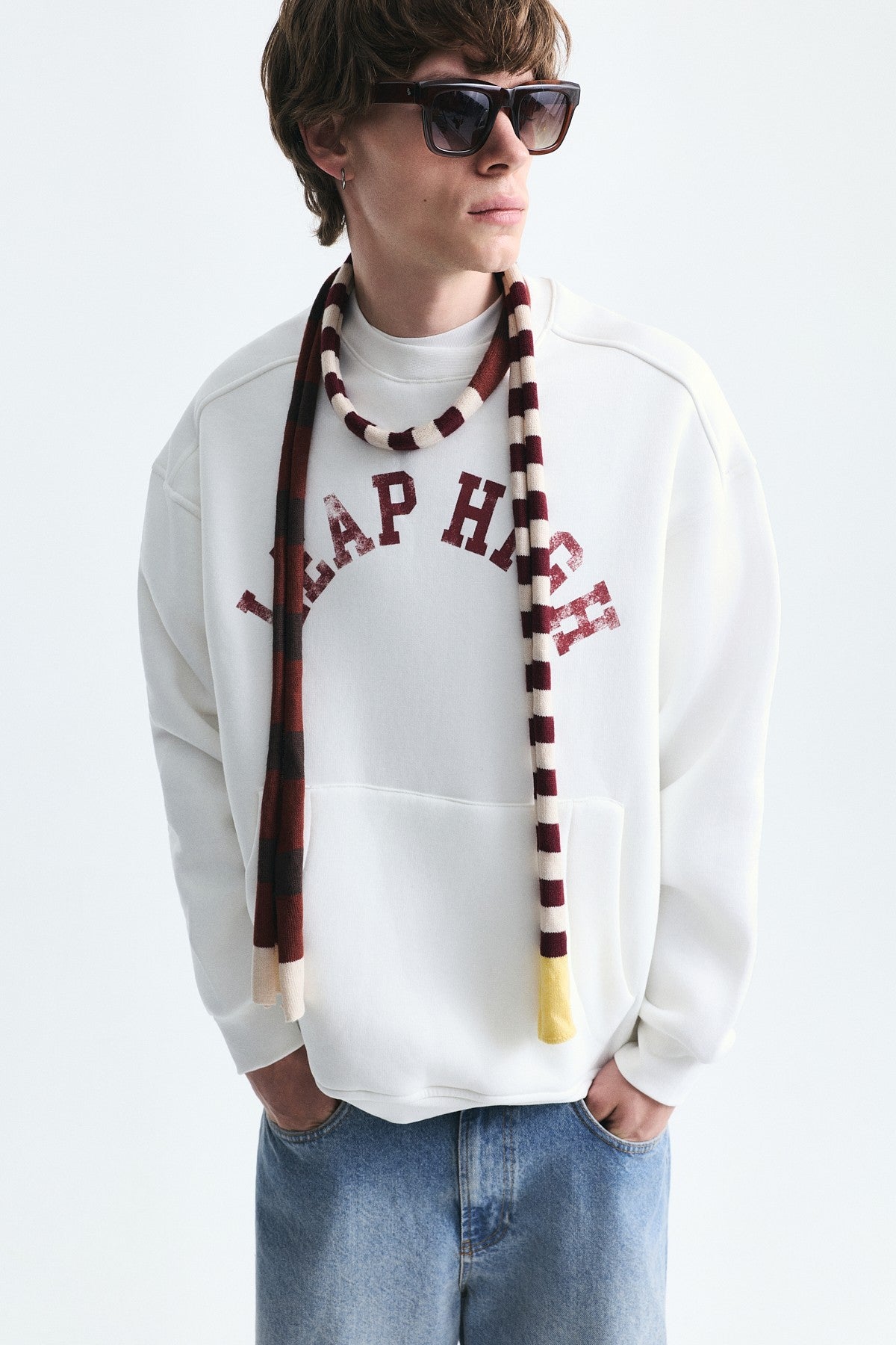 Oversized Sweatshirt with Printed Design (Machine Washable)