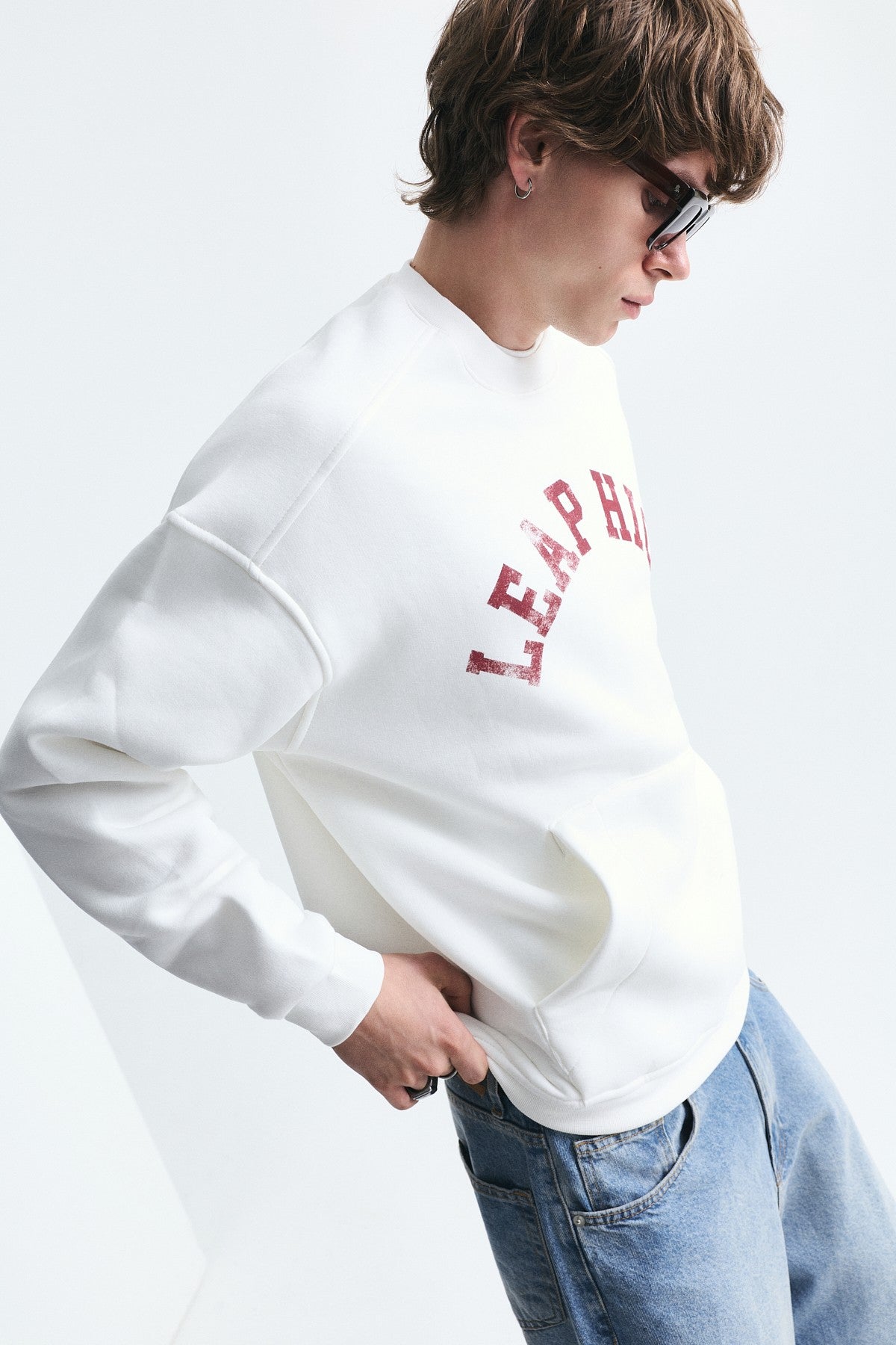 Oversized Sweatshirt with Printed Design (Machine Washable)