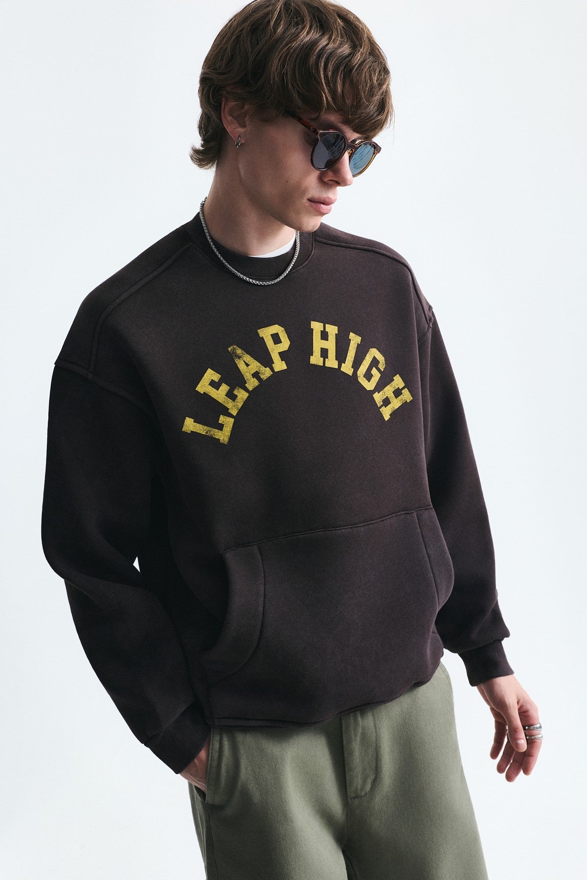 Oversized Sweatshirt with Printed Design (Machine Washable)