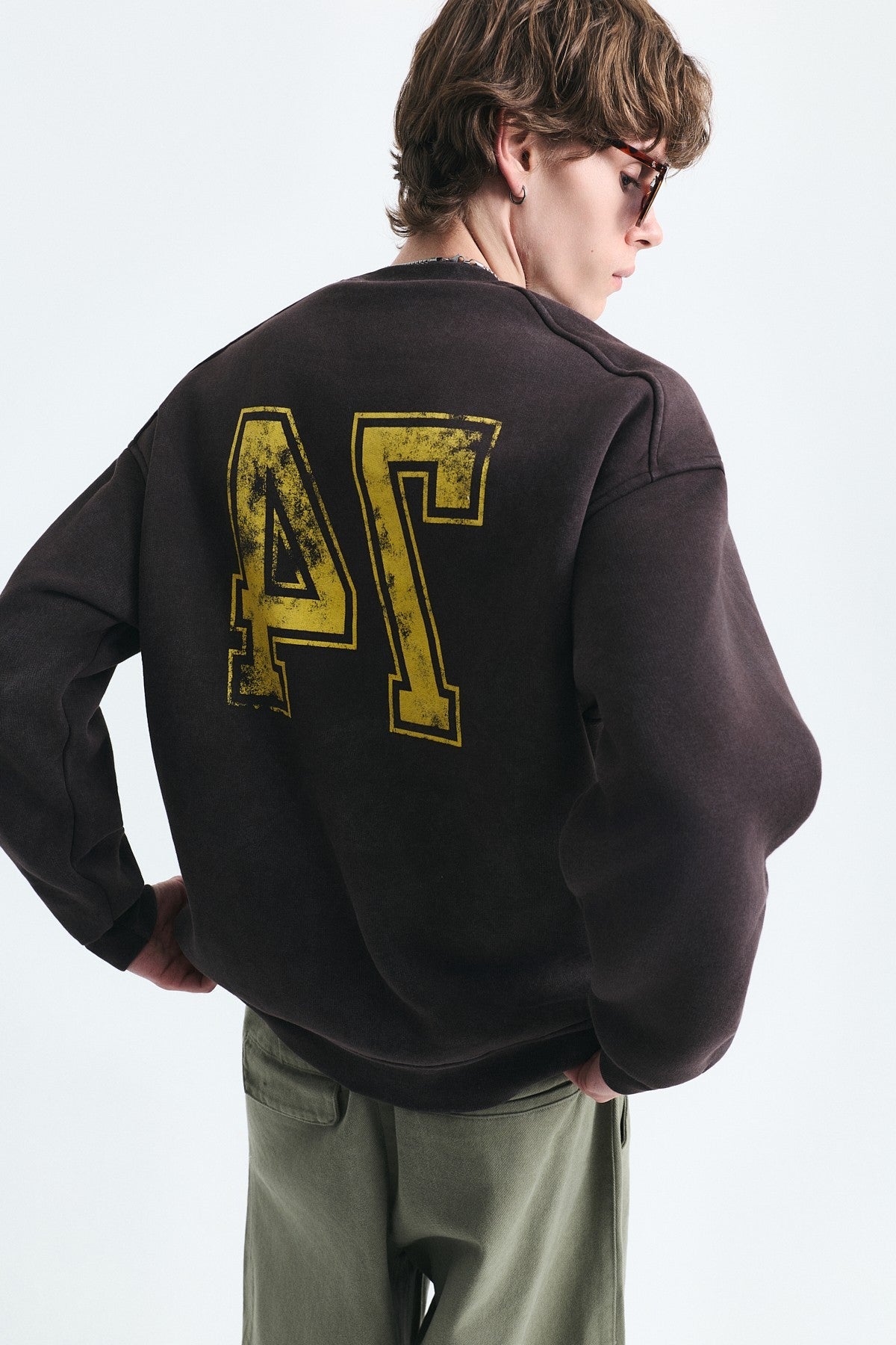 Oversized Sweatshirt with Printed Design (Machine Washable)